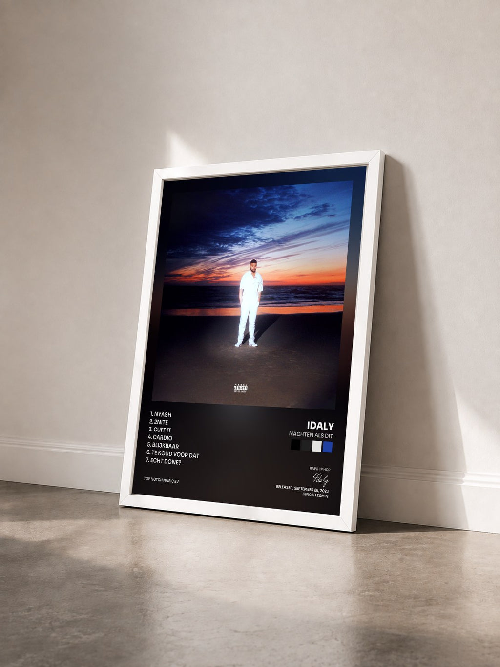 #blanc Tableau de l'album Nachten Als Dit de Idaly vu de trois quarts, cadre blanc