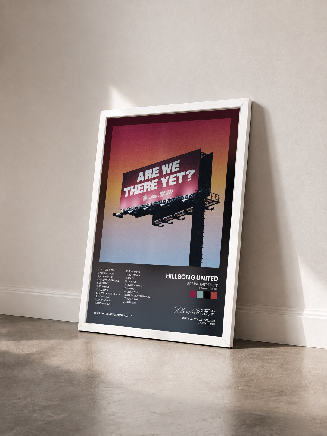#blanc Tableau de l'album Are We There Yet? (Expanded Edition) de Hillsong UNITED vu de trois quarts, cadre blanc