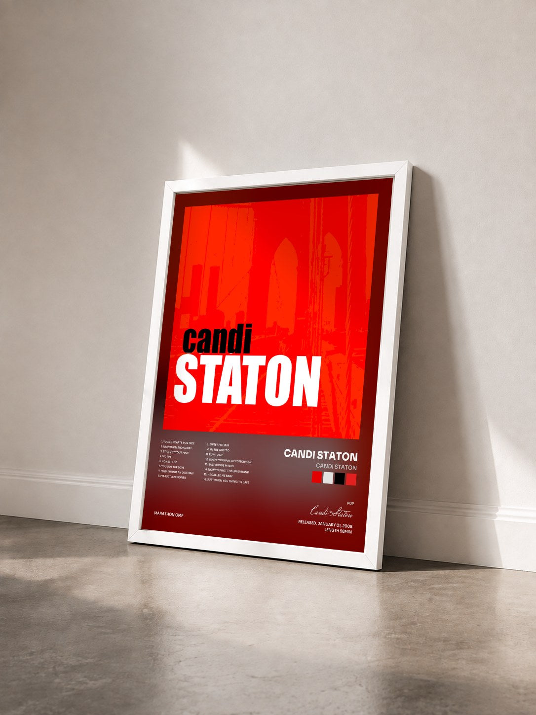 #blanc Tableau de l'album Candi Staton de Candi Staton vu de trois quarts, cadre blanc