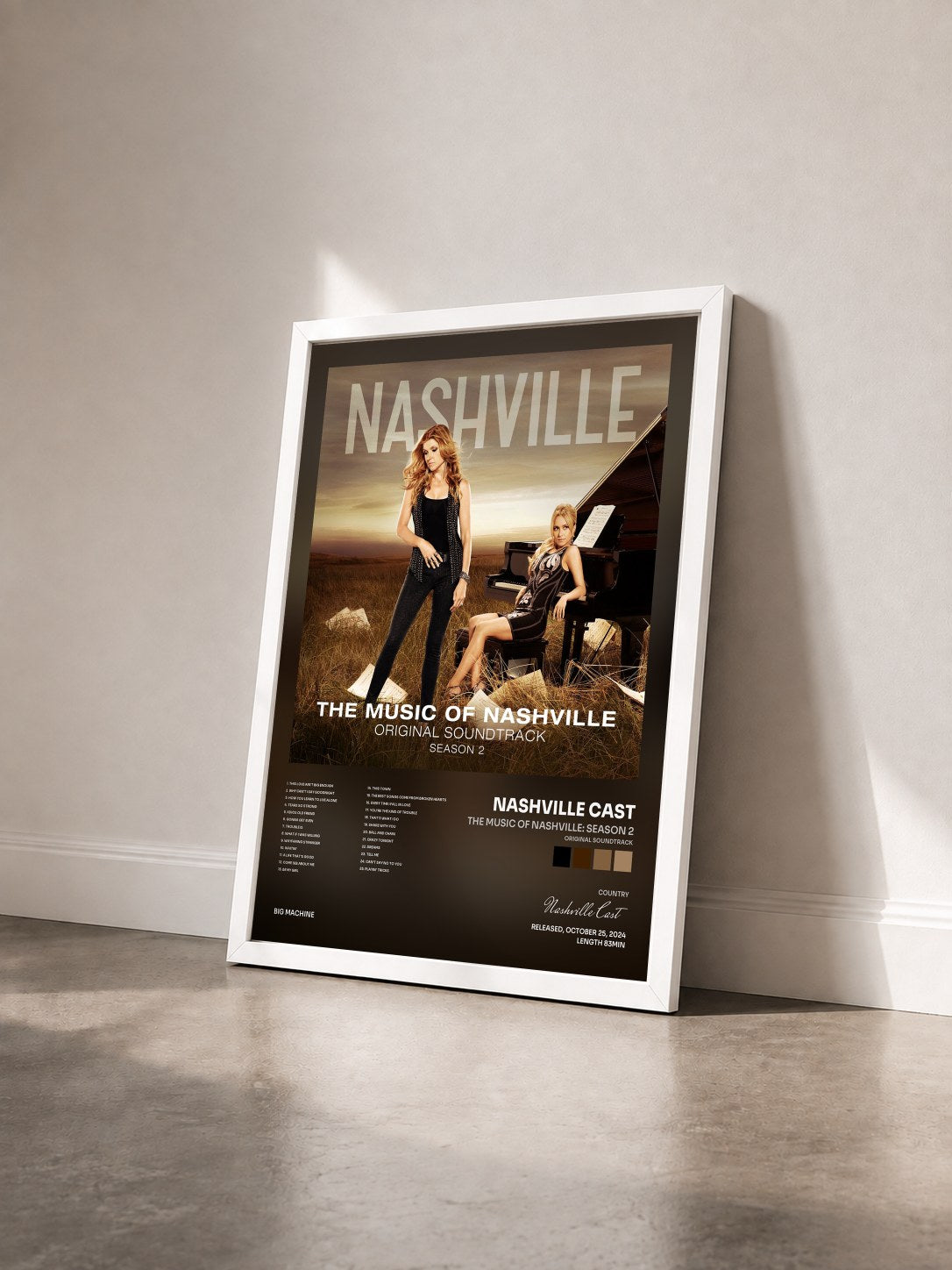 #blanc Tableau de l'album The Music Of Nashville: Season 2 (Original Soundtrack) de Nashville Cast vu de trois quarts, cadre blanc