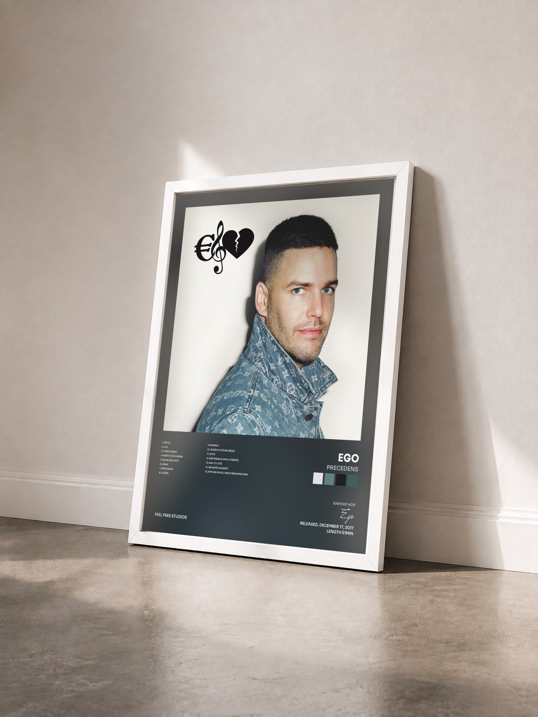 #blanc Tableau de l'album Precedens de Ego vu de trois quarts, cadre blanc