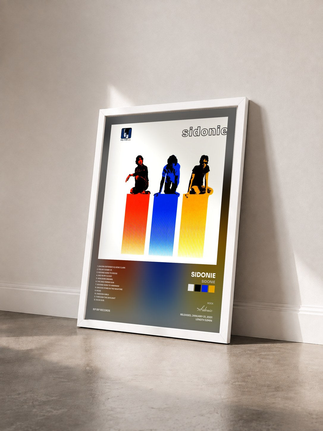#blanc Tableau de l'album Sidonie de Sidonie vu de trois quarts, cadre blanc