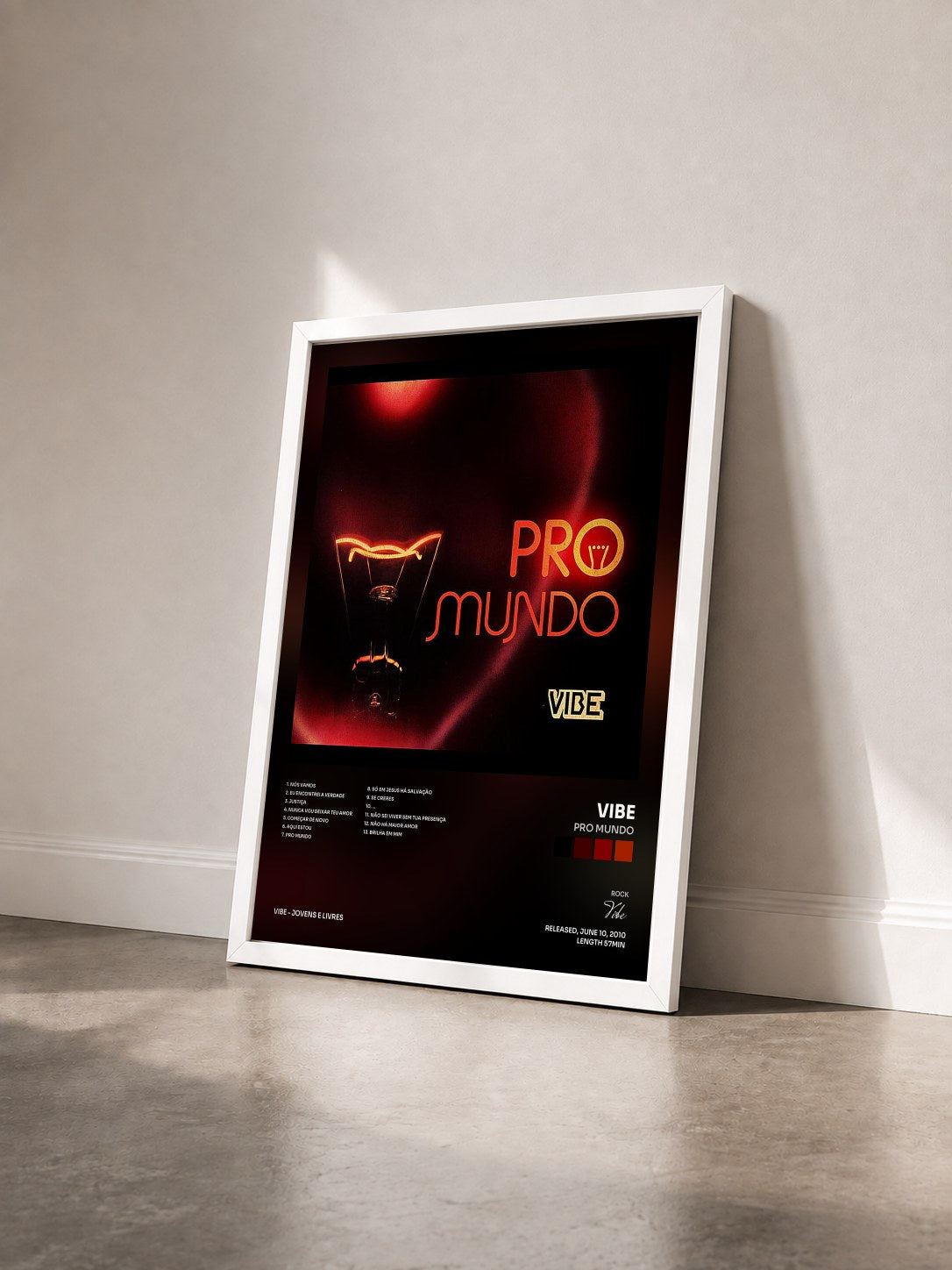 #blanc Tableau de l'album Pro Mundo de Vibe vu de trois quarts, cadre blanc