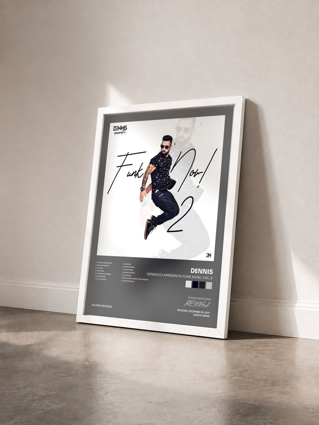 #blanc Tableau de l'album Dennis Dj Apresenta: Funk Now!, Vol. 2 de DENNIS vu de trois quarts, cadre blanc