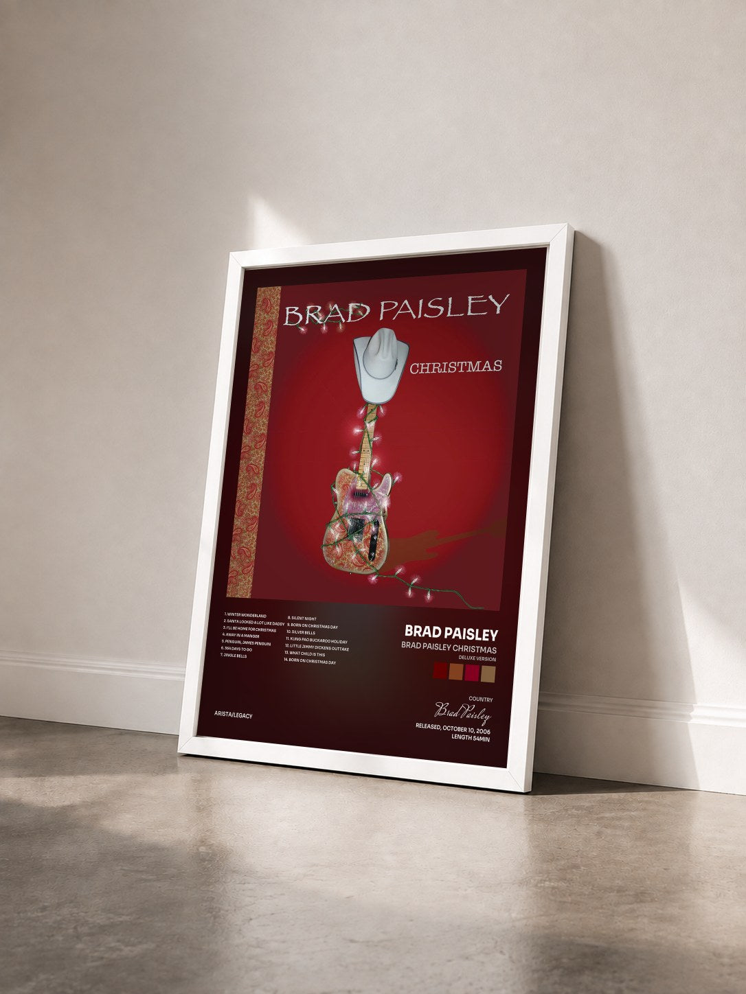 #blanc Tableau de l'album Brad Paisley Christmas (Deluxe Version) de Brad Paisley vu de trois quarts, cadre blanc