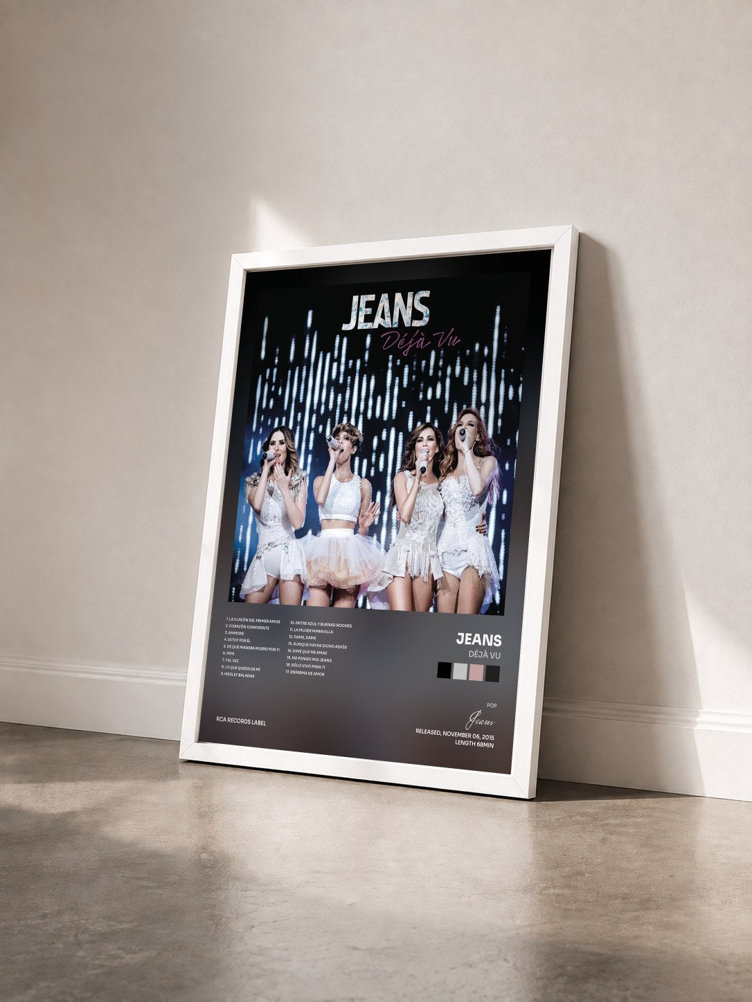 #blanc Tableau de l'album Déjà Vu de Jeans vu de trois quarts, cadre blanc