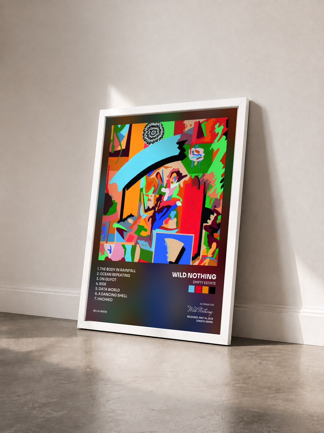 #blanc Tableau de l'album Empty Estate de Wild Nothing vu de trois quarts, cadre blanc