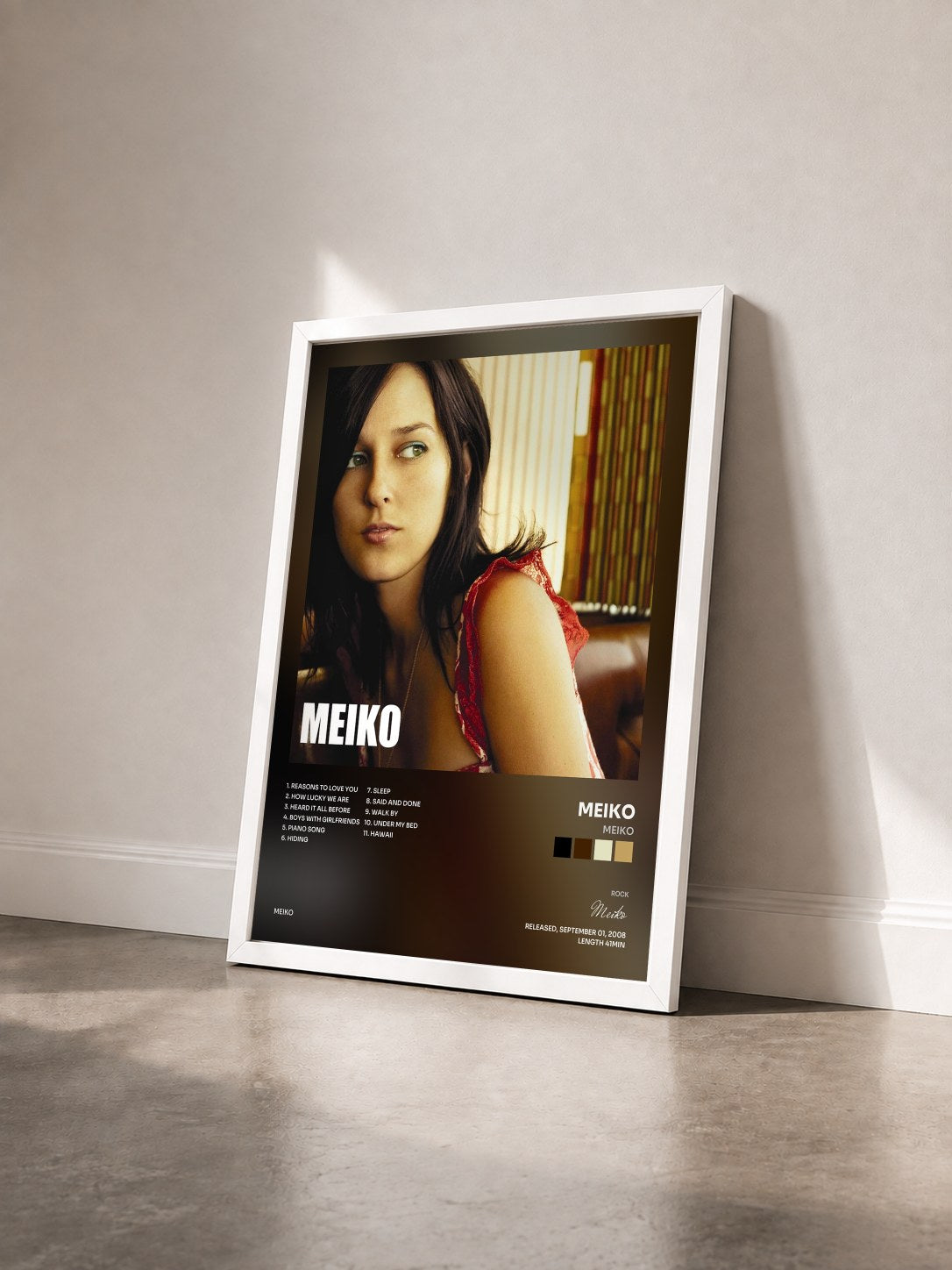 #blanc Tableau de l'album Meiko de Meiko vu de trois quarts, cadre blanc