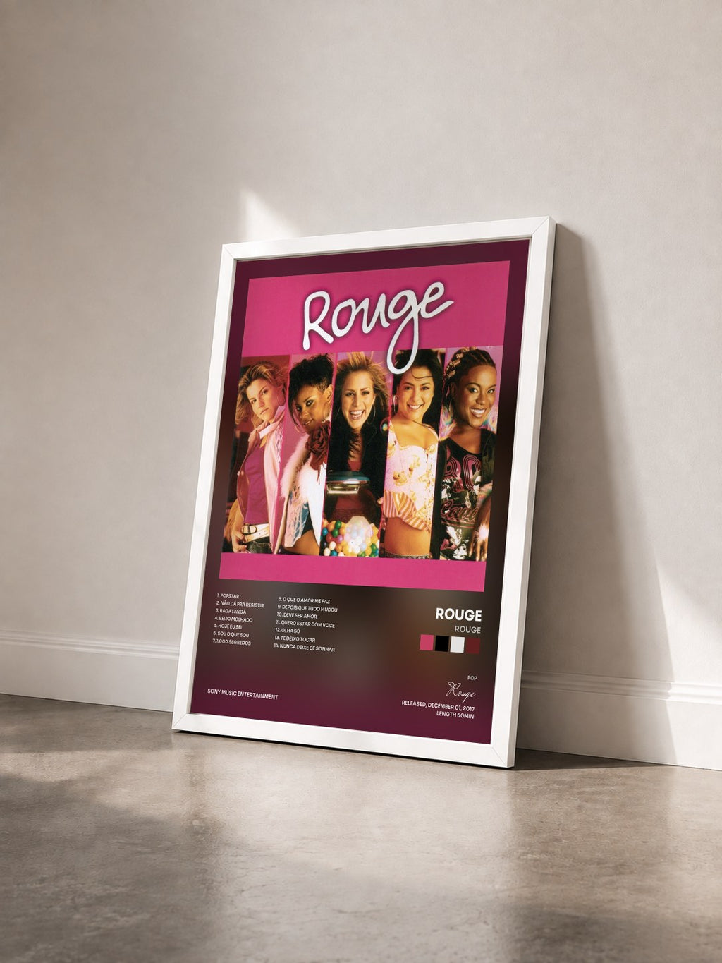#blanc Rouge by Rouge as a framed art print seen at an angle, white frame