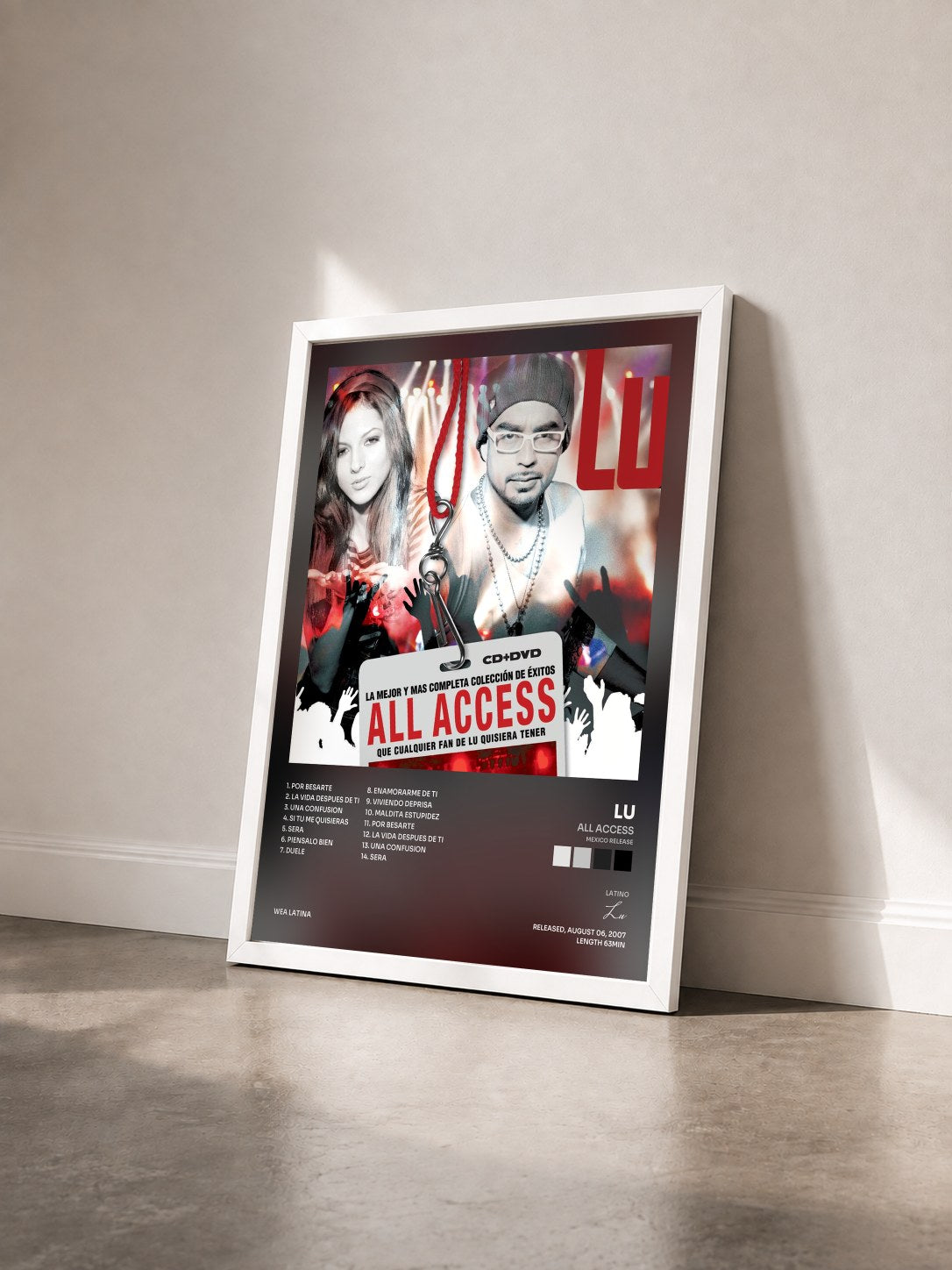 #blanc Tableau de l'album All Access (Mexico Release) de Lu vu de trois quarts, cadre blanc