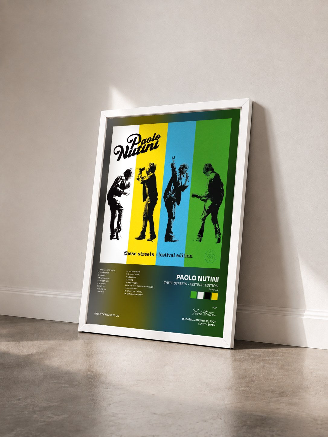 #blanc Tableau de l'album These Streets - Festival Edition (Bundled) de Paolo Nutini vu de trois quarts, cadre blanc