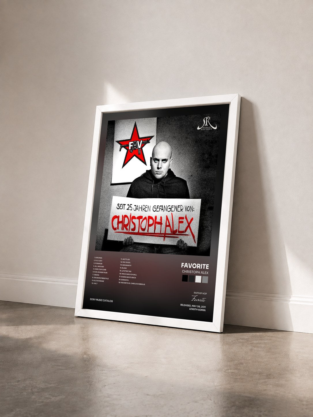 #blanc Tableau de l'album Christoph Alex de Favorite vu de trois quarts, cadre blanc