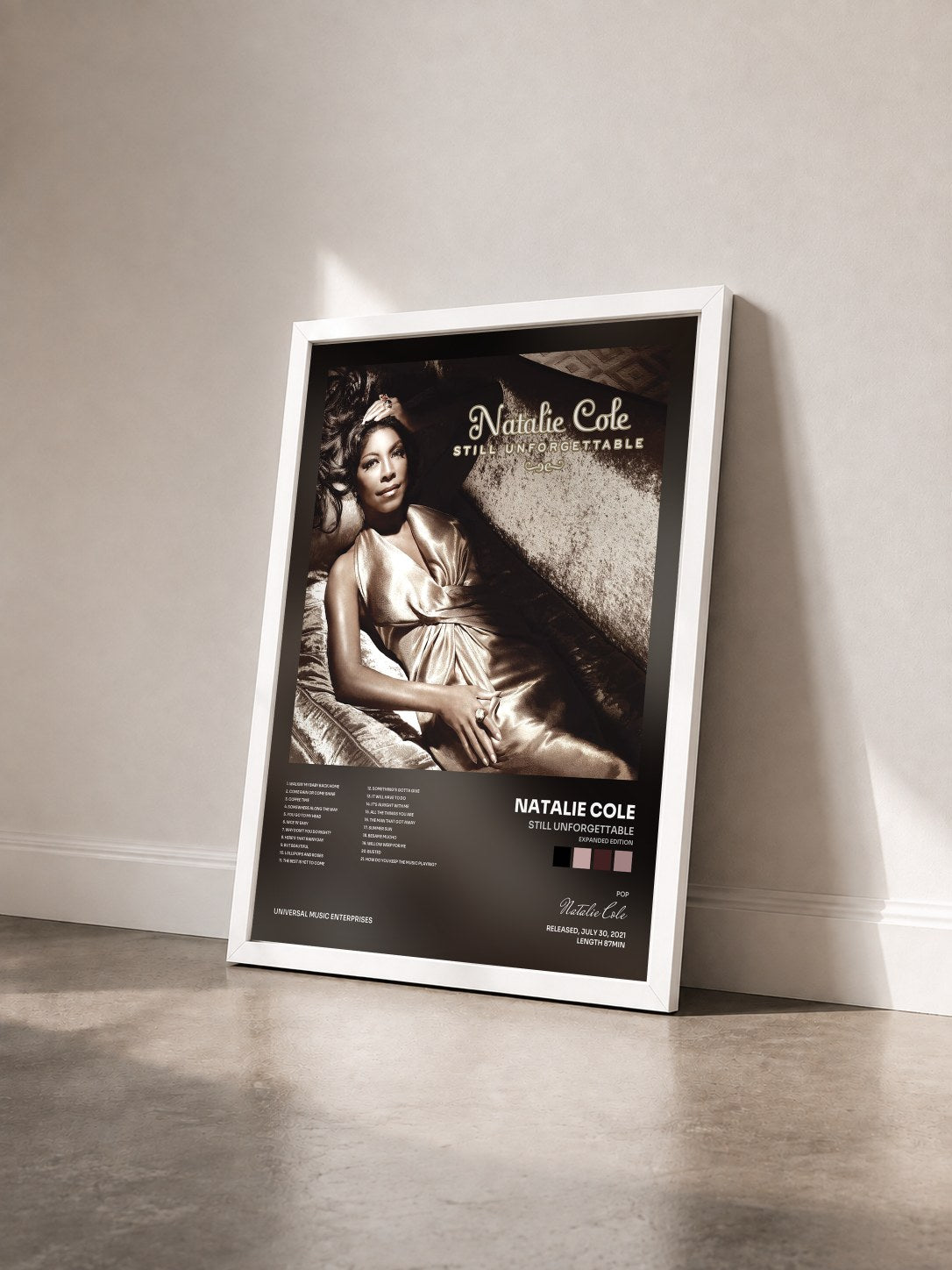 #blanc Tableau de l'album Still Unforgettable (Expanded Edition) de Natalie Cole vu de trois quarts, cadre blanc