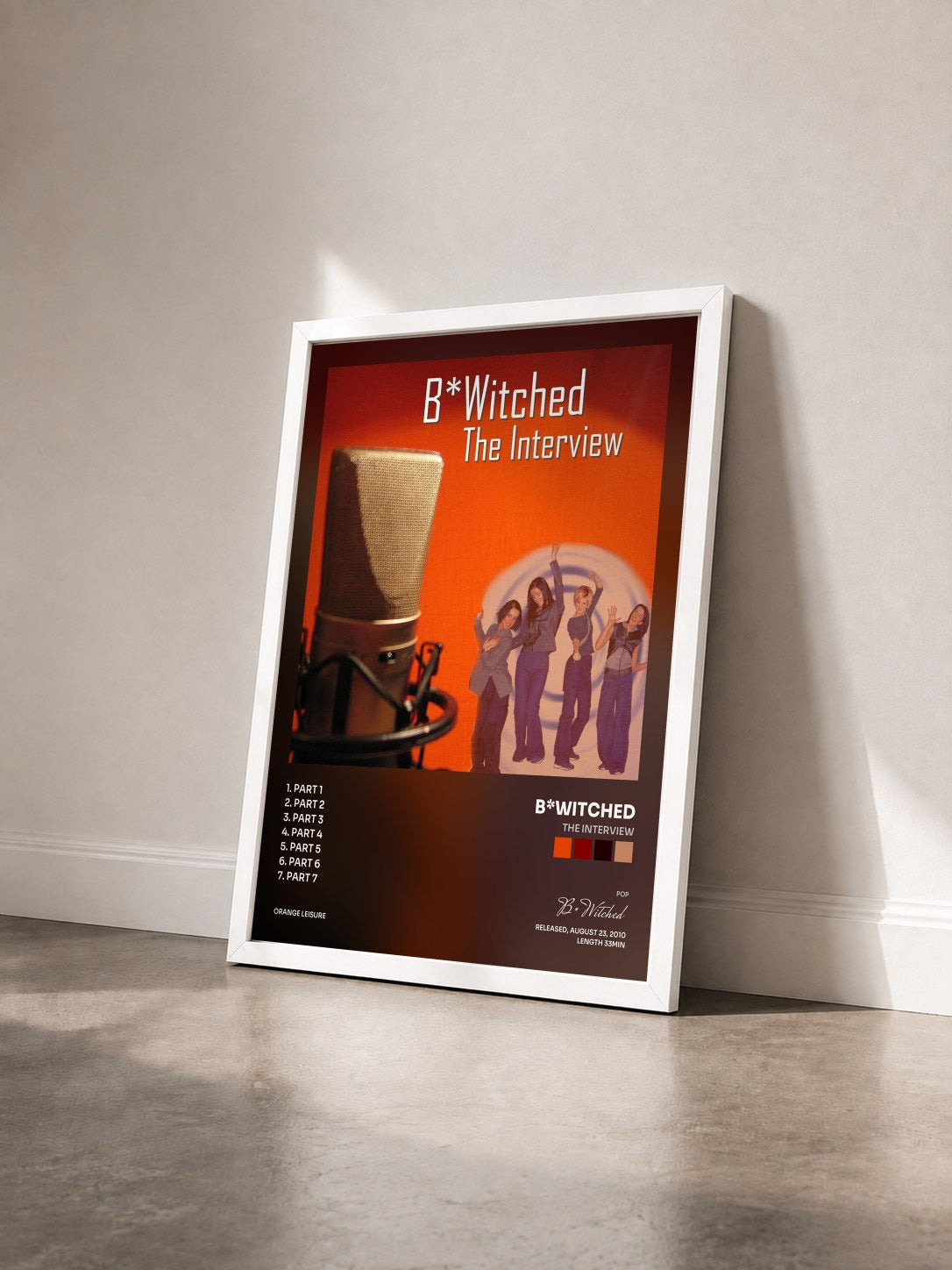 #blanc Tableau de l'album The Interview de B*Witched vu de trois quarts, cadre blanc