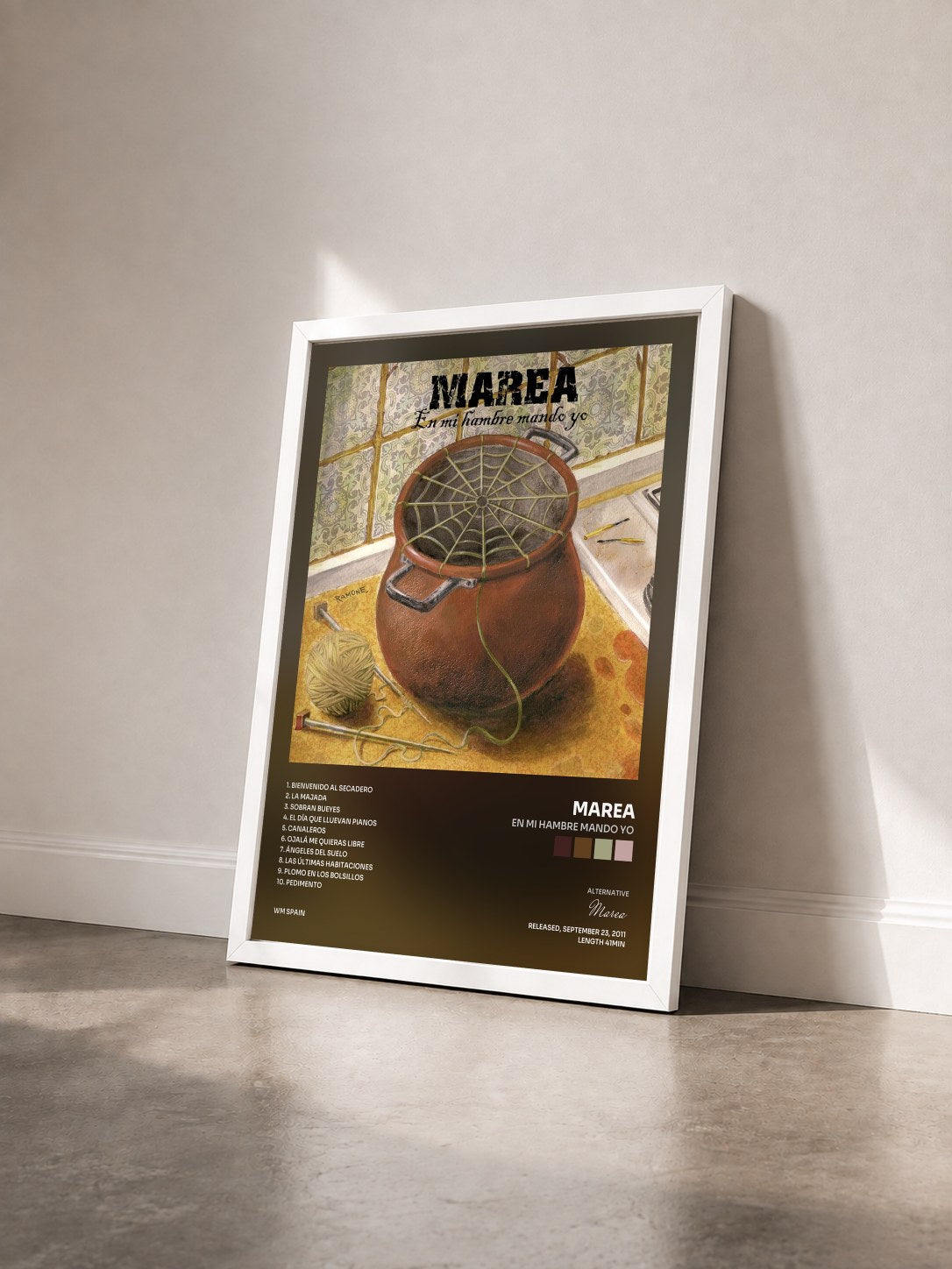 #blanc Tableau de l'album En mi hambre mando yo de Marea vu de trois quarts, cadre blanc