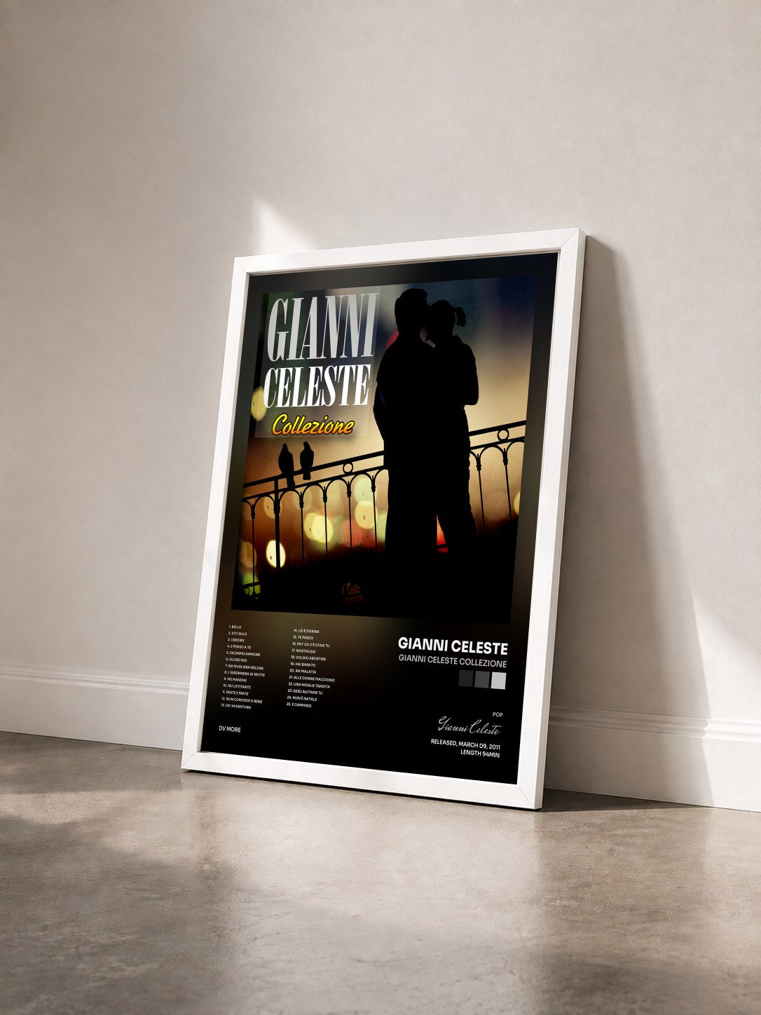 #blanc Tableau de l'album Gianni Celeste Collezione de Gianni Celeste vu de trois quarts, cadre blanc