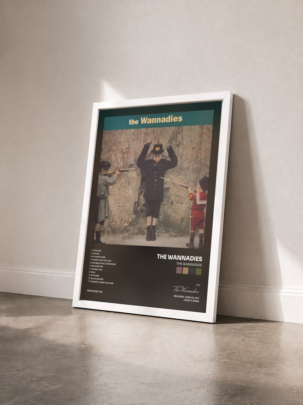 #blanc Tableau de l'album The Wannadies de The Wannadies vu de trois quarts, cadre blanc