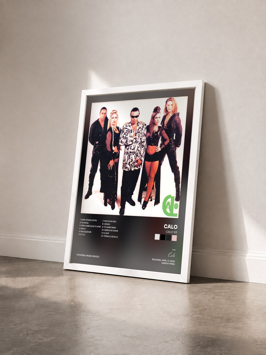 #blanc Tableau de l'album Calo 93 de Calo vu de trois quarts, cadre blanc