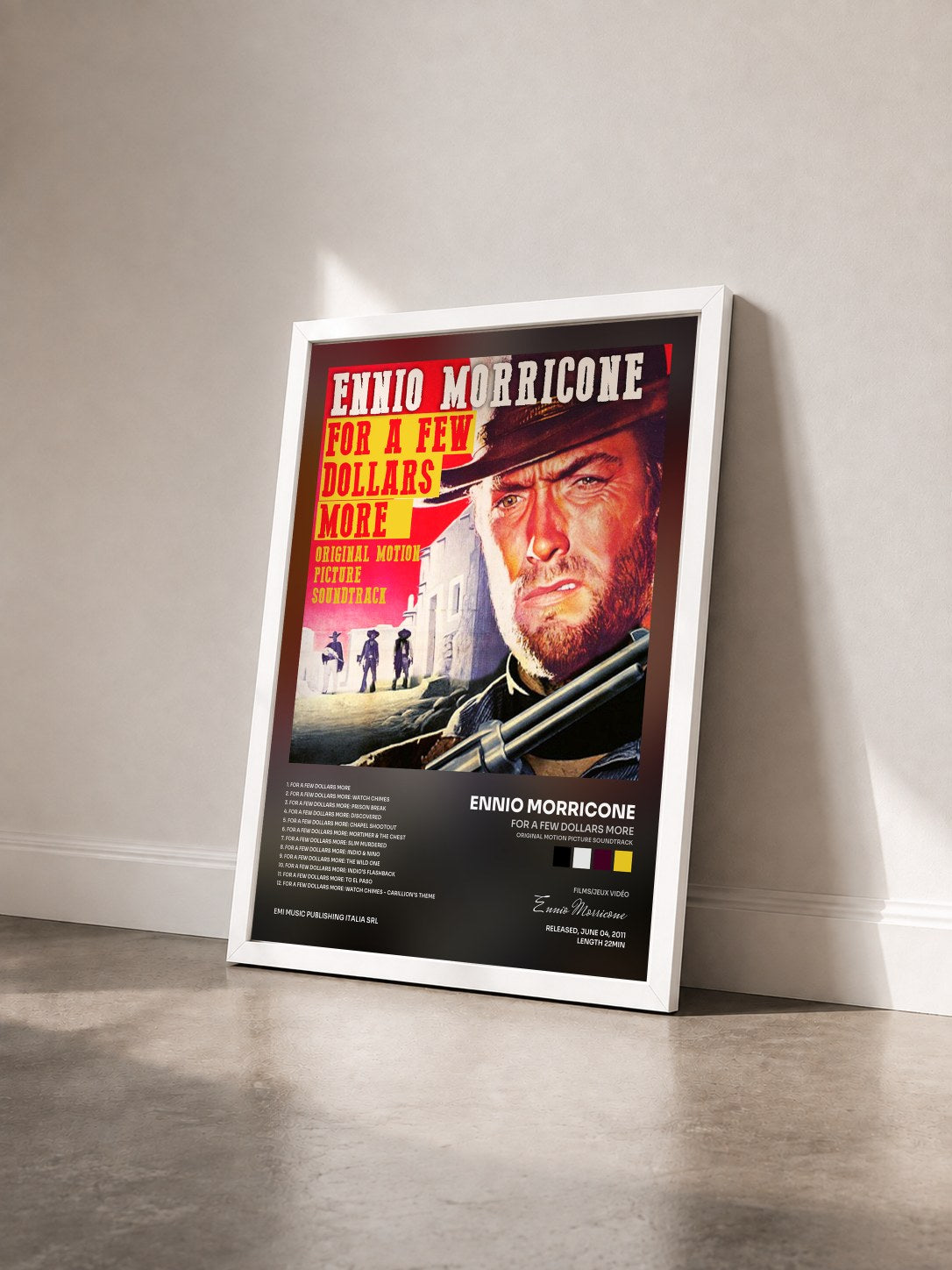 #blanc Tableau de l'album For a Few Dollars More (Original Motion Picture Soundtrack) - Remastered de Ennio Morricone vu de trois quarts, cadre blanc