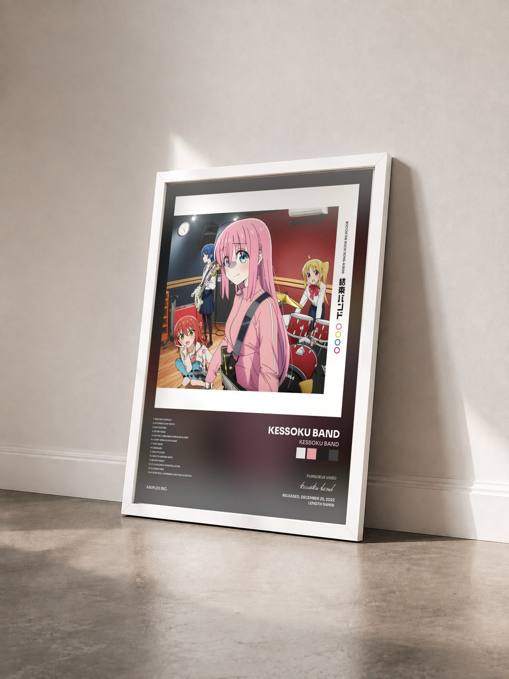 #blanc Kessoku Band by kessoku band as a framed art print seen at an angle, white frame