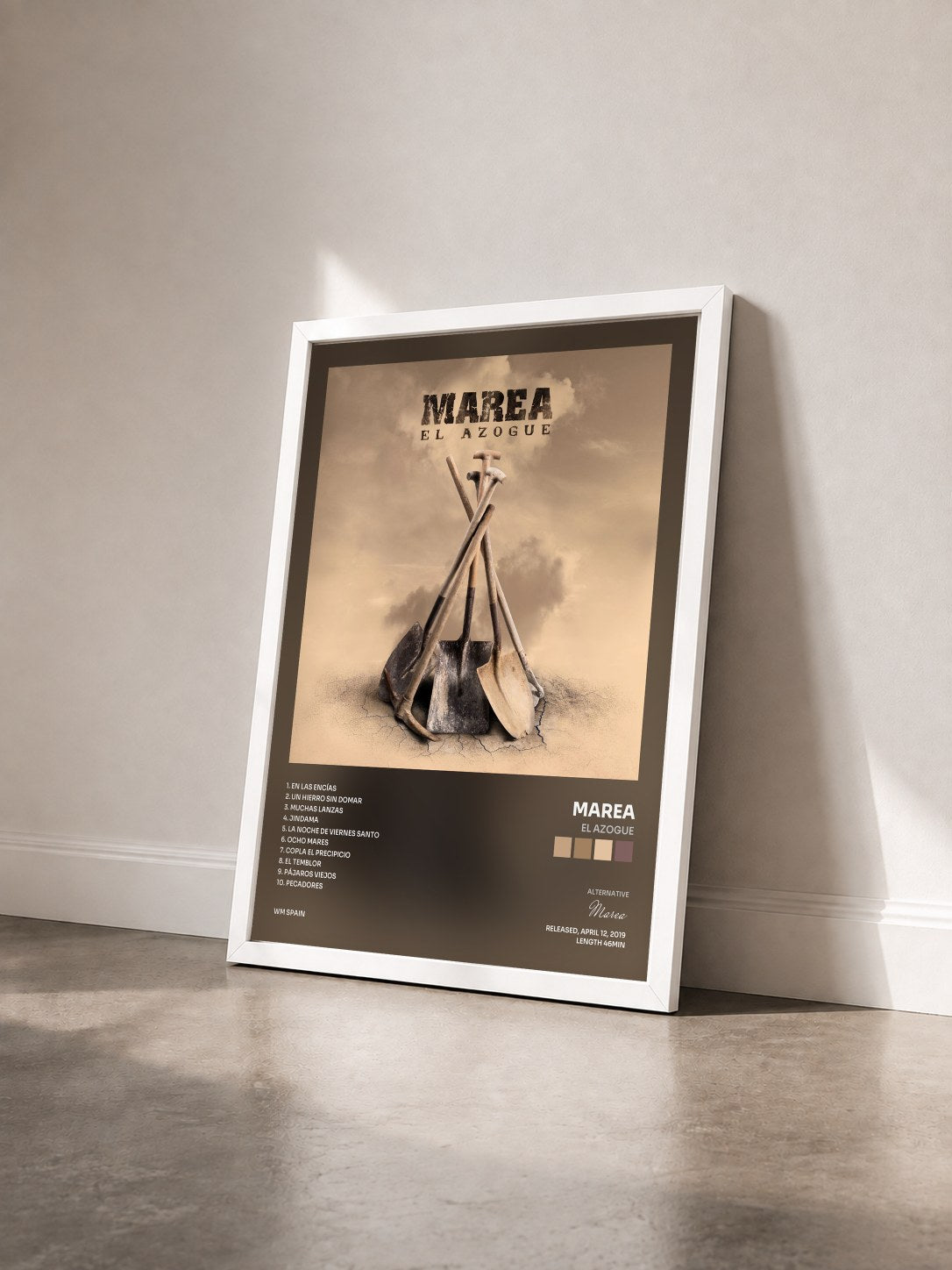 #blanc Tableau de l'album El azogue de Marea vu de trois quarts, cadre blanc