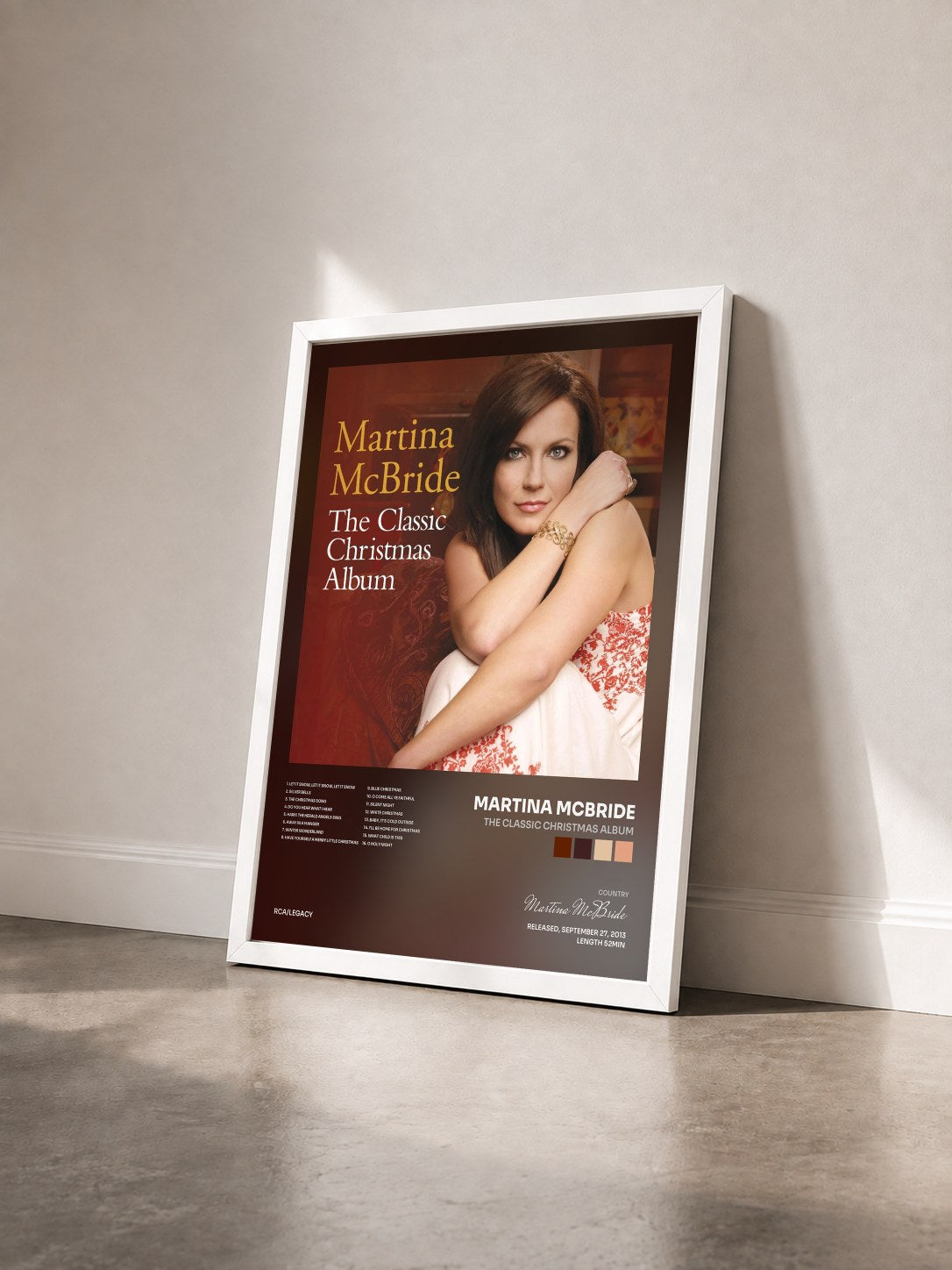 #blanc Tableau de l'album The Classic Christmas Album de Martina McBride vu de trois quarts, cadre blanc