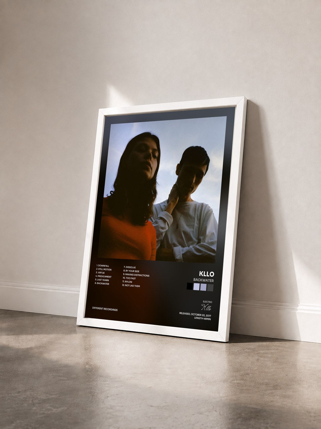#blanc Tableau de l'album Backwater de Kllo vu de trois quarts, cadre blanc