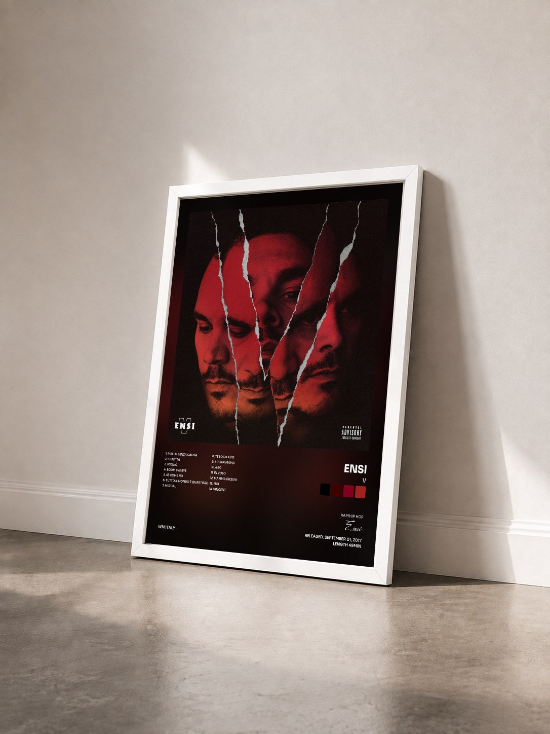 #blanc Tableau de l'album V de Ensi vu de trois quarts, cadre blanc