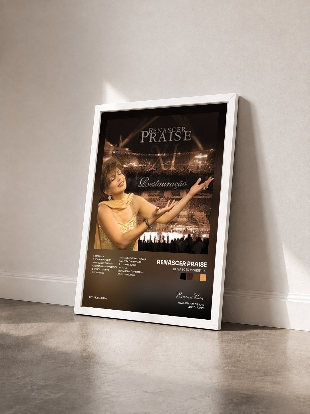 #blanc Tableau de l'album Renascer Praise - XI de Renascer Praise vu de trois quarts, cadre blanc