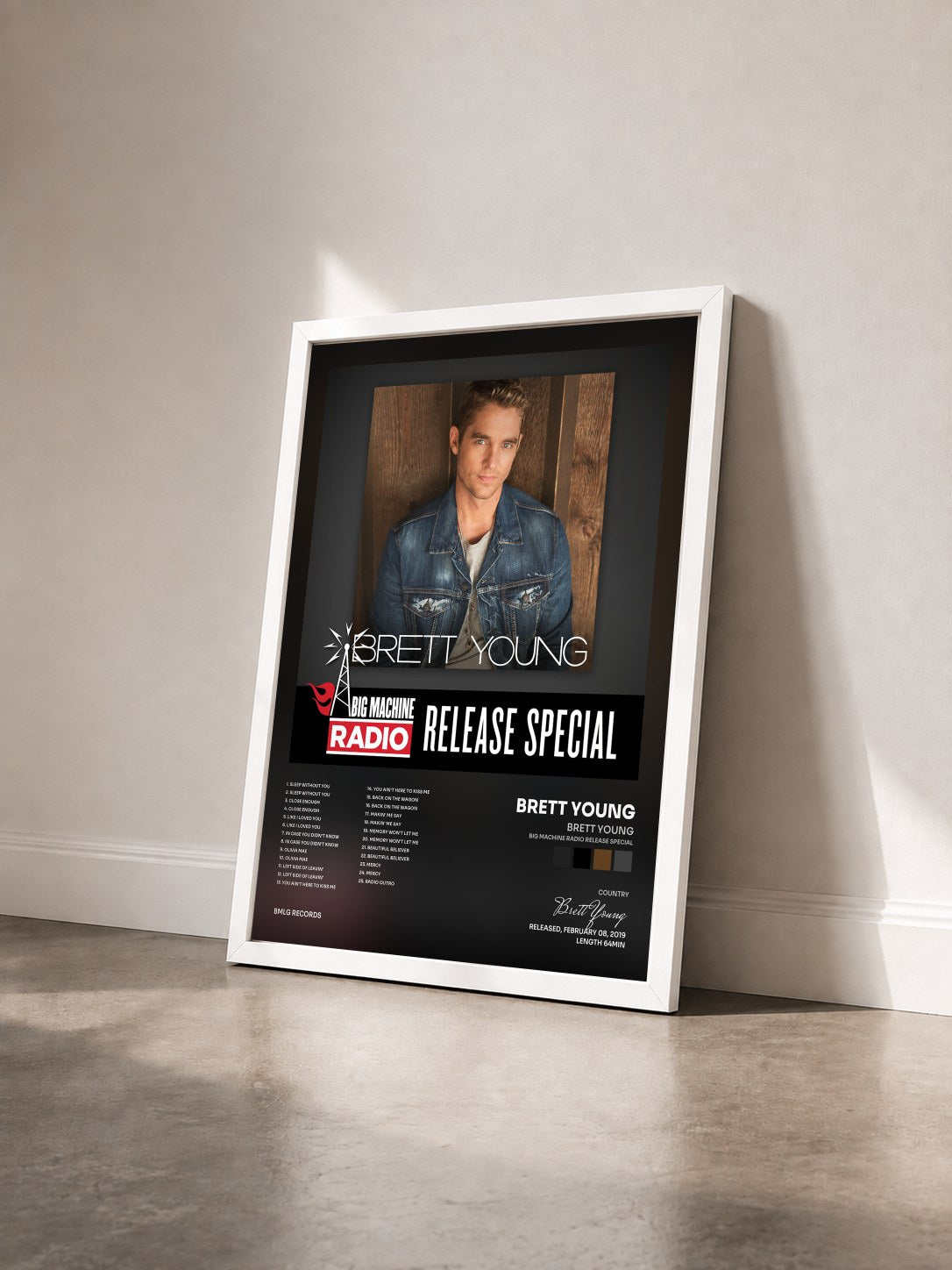 #blanc Tableau de l'album Brett Young (Big Machine Radio Release Special) de Brett Young vu de trois quarts, cadre blanc