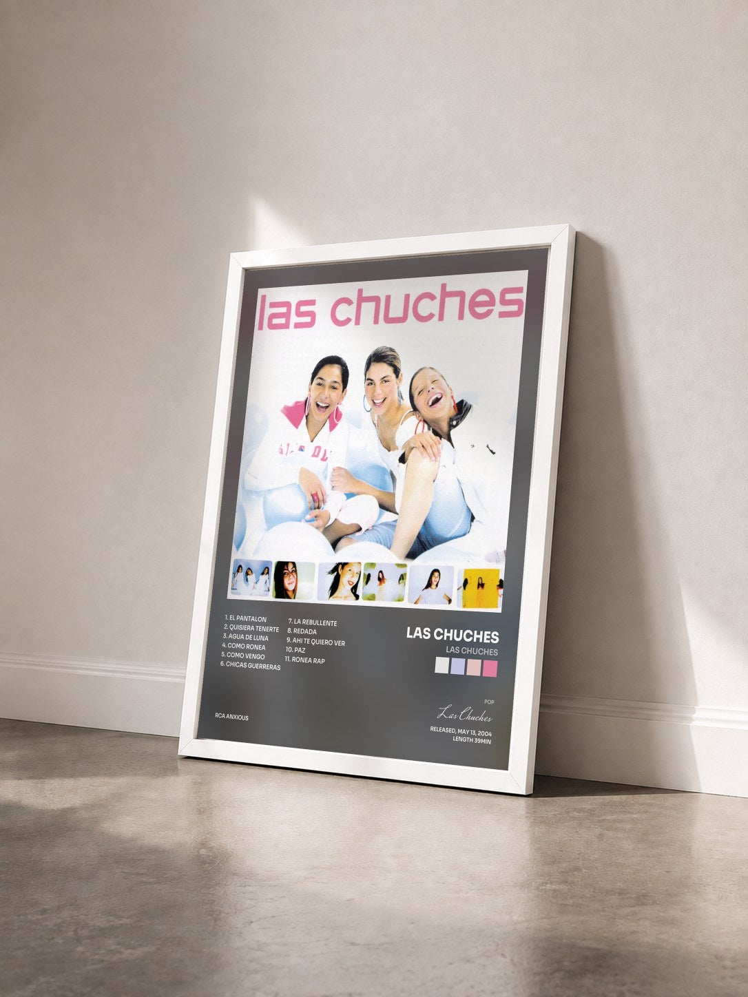 #blanc Tableau de l'album Las Chuches de Las Chuches vu de trois quarts, cadre blanc