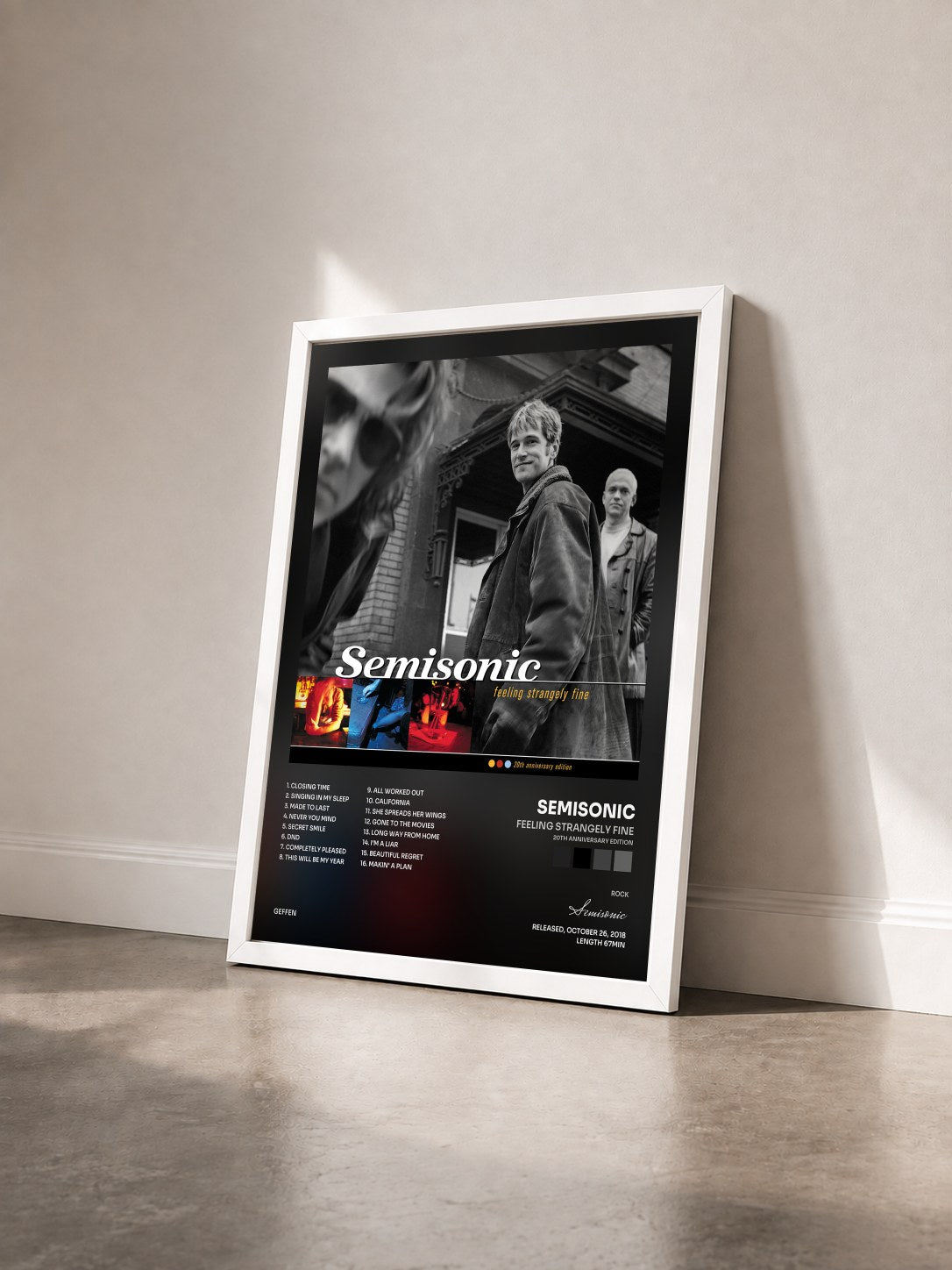 #blanc Tableau de l'album Feeling Strangely Fine (20th Anniversary Edition) de Semisonic vu de trois quarts, cadre blanc