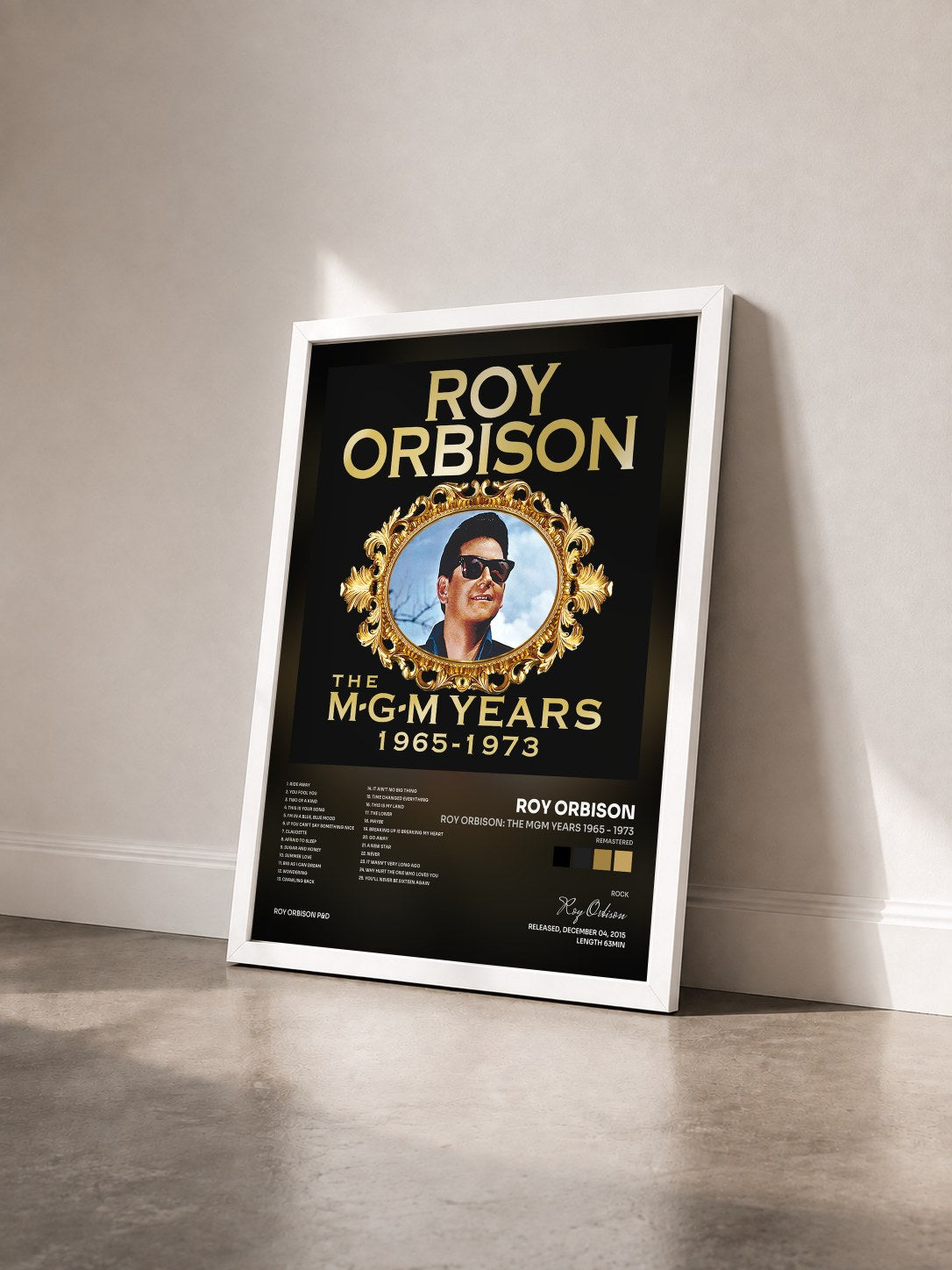#blanc Tableau de l'album Roy Orbison: The MGM Years 1965 - 1973 (Remastered) de Roy Orbison vu de trois quarts, cadre blanc