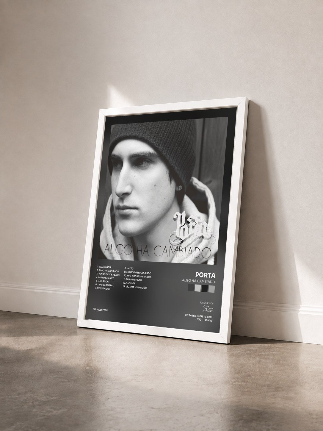 #blanc Tableau de l'album Algo Ha Cambiado de Porta vu de trois quarts, cadre blanc