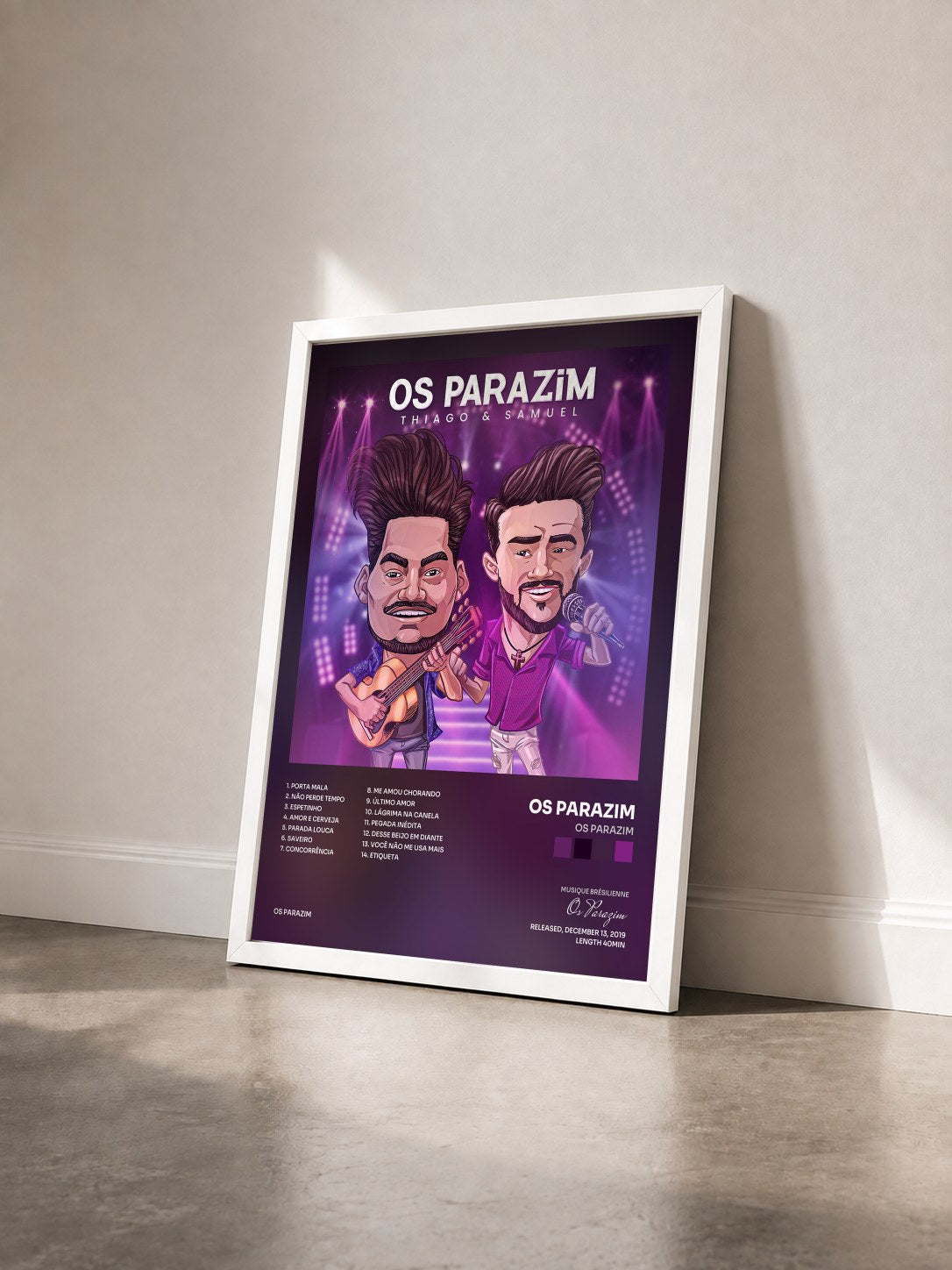 #blanc Tableau de l'album Os Parazim de Os Parazim vu de trois quarts, cadre blanc