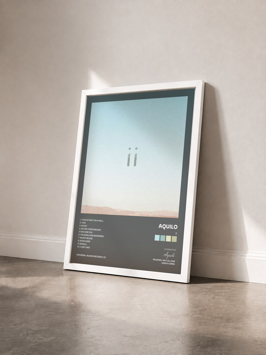 #blanc ii by Aquilo as a framed art print seen at an angle, white frame
