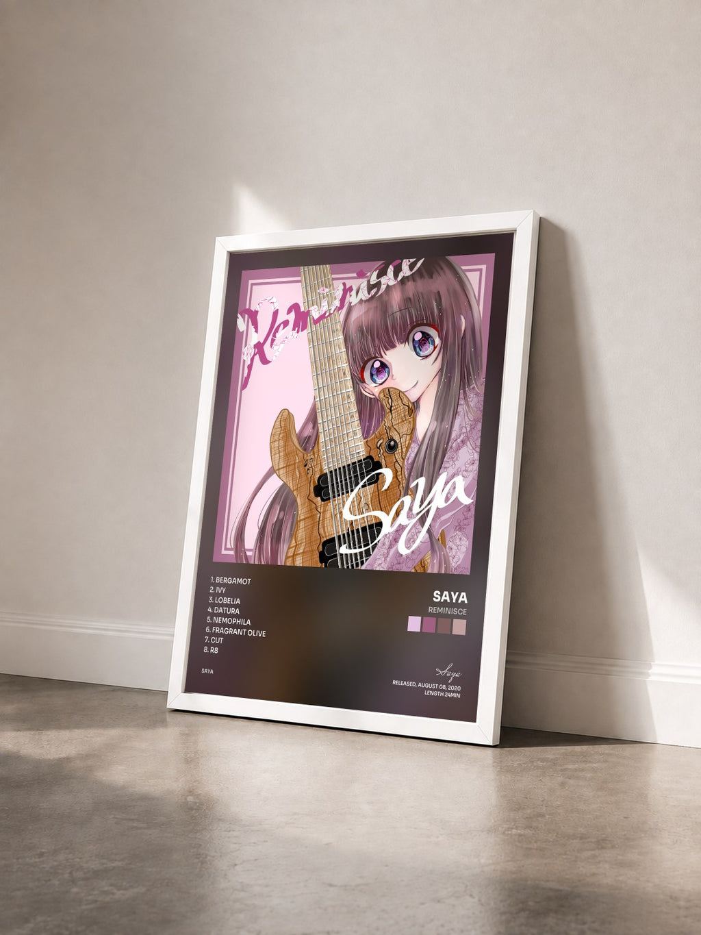 #blanc Tableau de l'album reminisce de Saya vu de trois quarts, cadre blanc