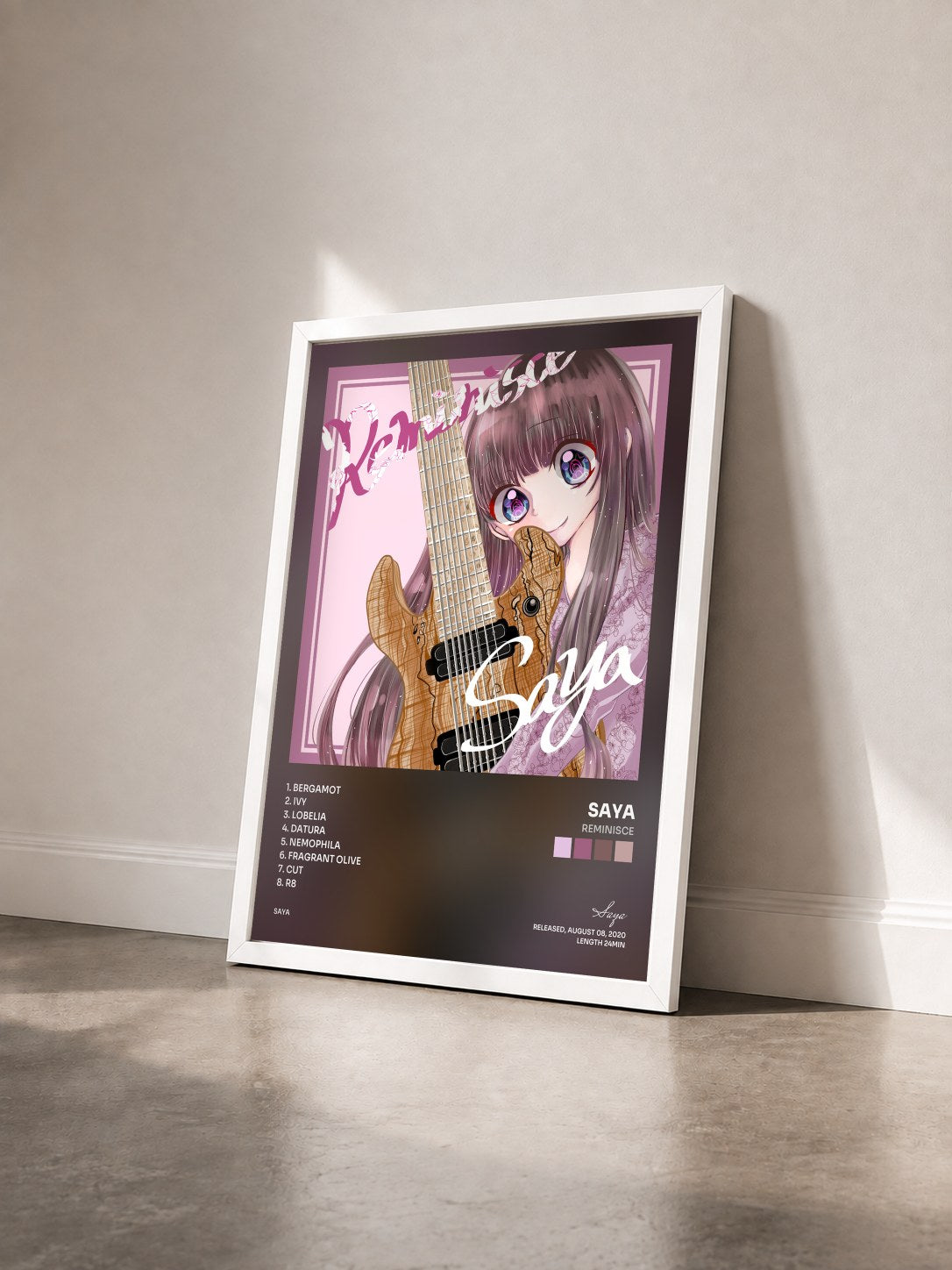 #blanc Tableau de l'album reminisce de Saya vu de trois quarts, cadre blanc