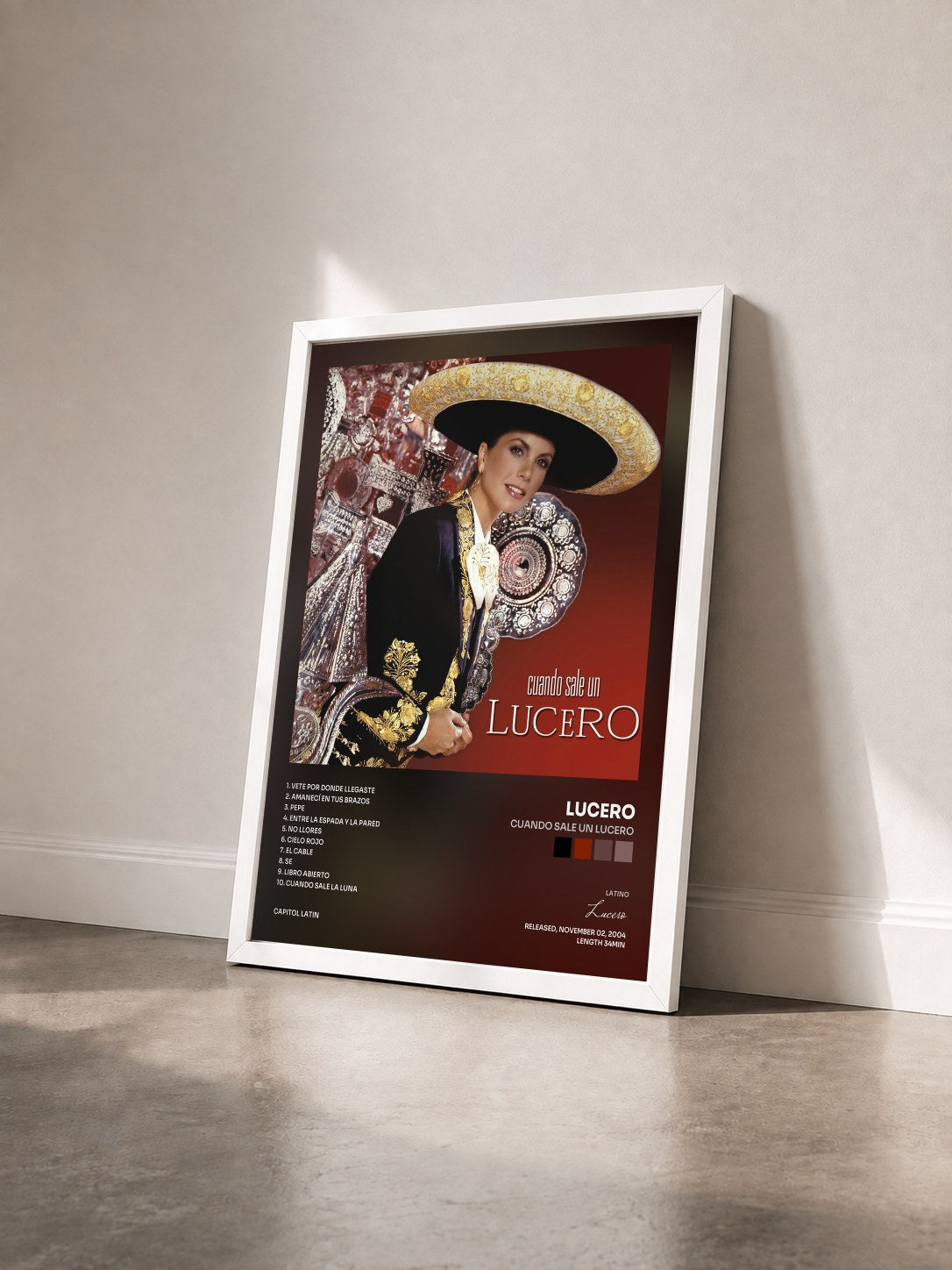 #blanc Tableau de l'album Cuando Sale Un Lucero de Lucero vu de trois quarts, cadre blanc
