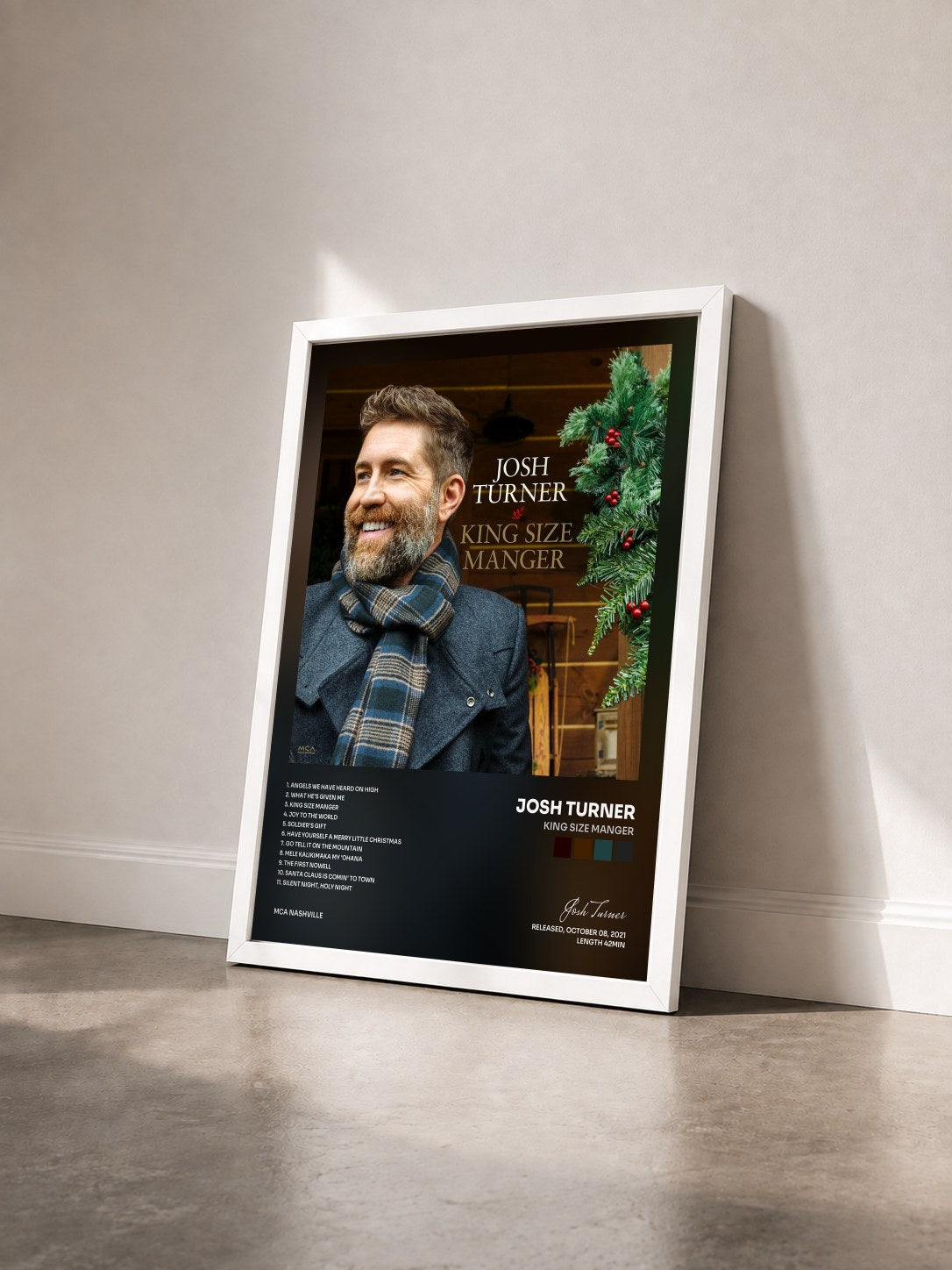 #blanc Tableau de l'album King Size Manger de Josh Turner vu de trois quarts, cadre blanc