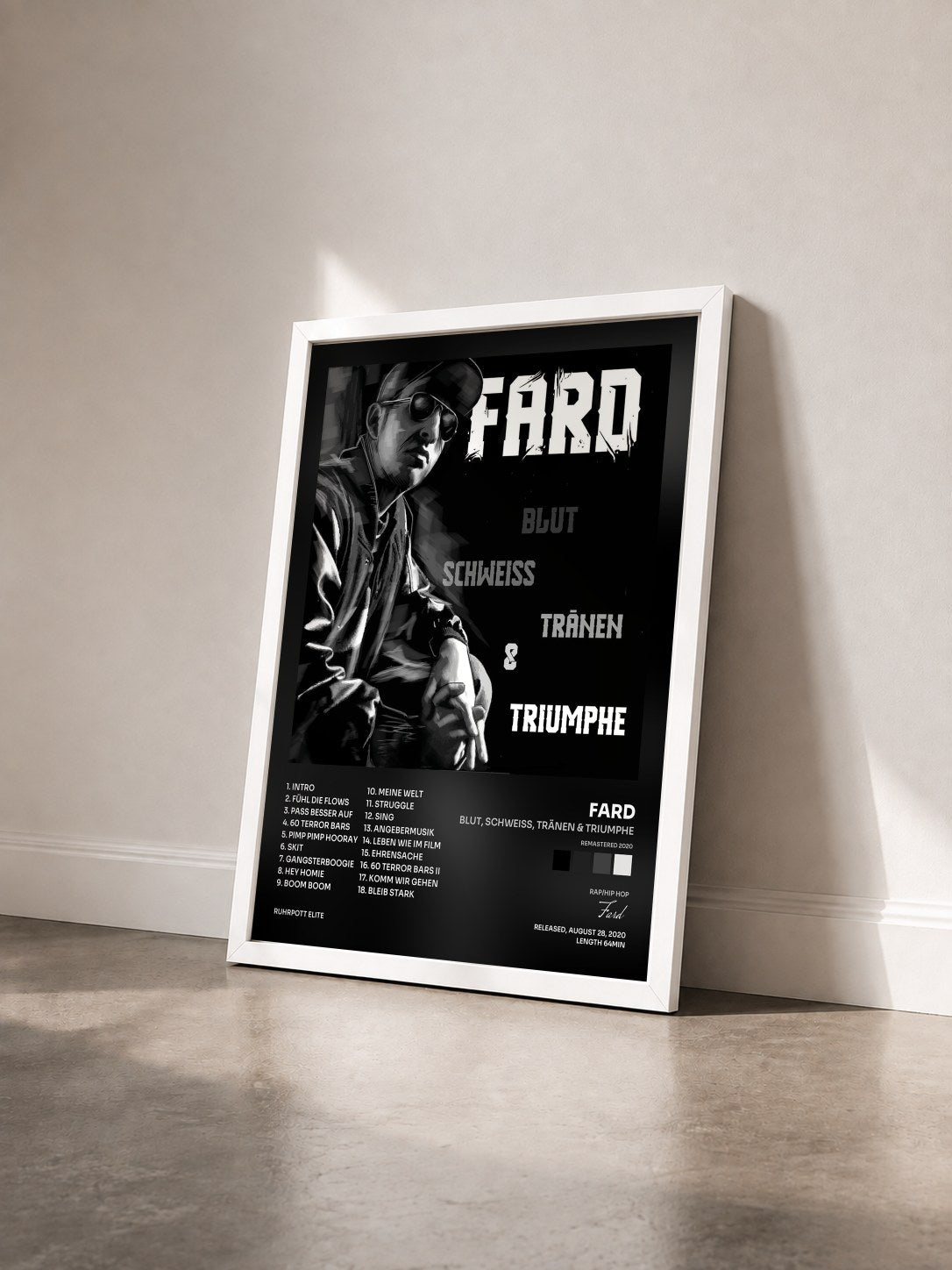 #blanc Tableau de l'album Blut, Schweiss, Tränen & Triumphe (Remastered 2020) de Fard vu de trois quarts, cadre blanc