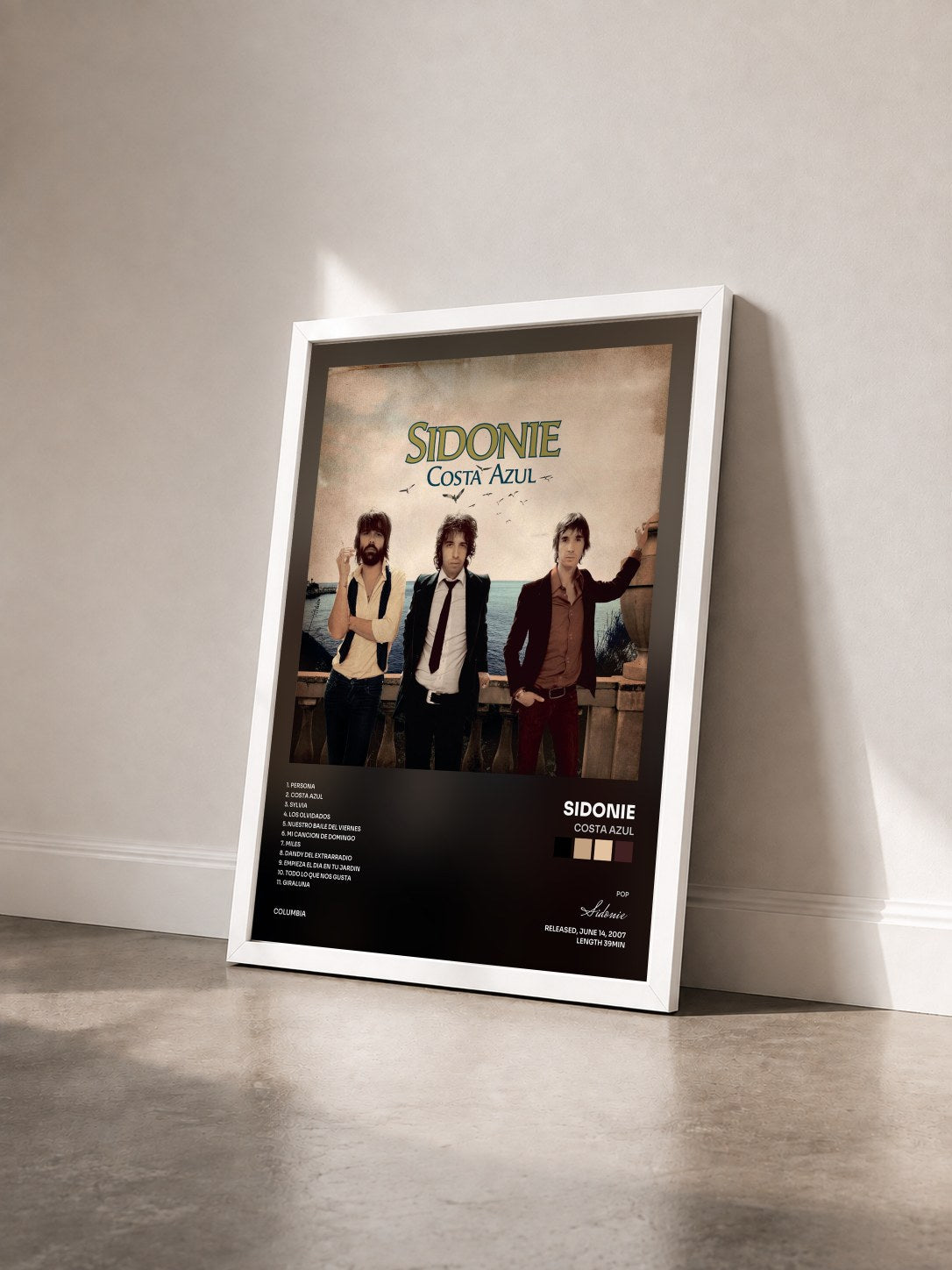 #blanc Tableau de l'album Costa Azul de Sidonie vu de trois quarts, cadre blanc