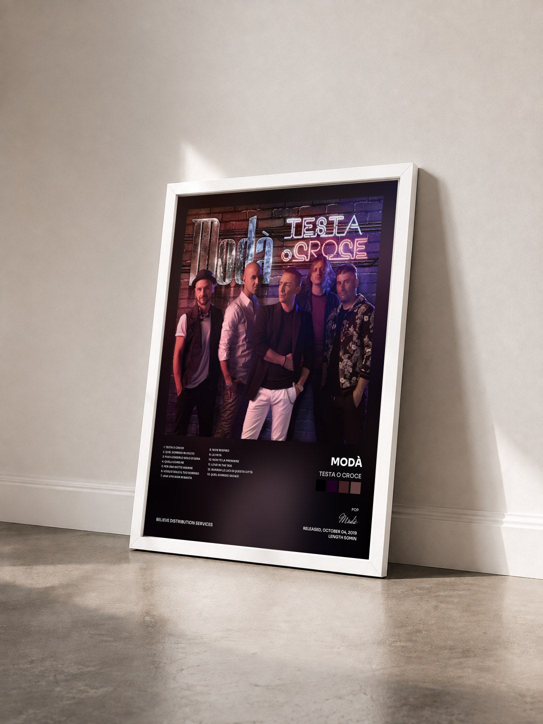 #blanc Tableau de l'album Testa o croce de Modà vu de trois quarts, cadre blanc