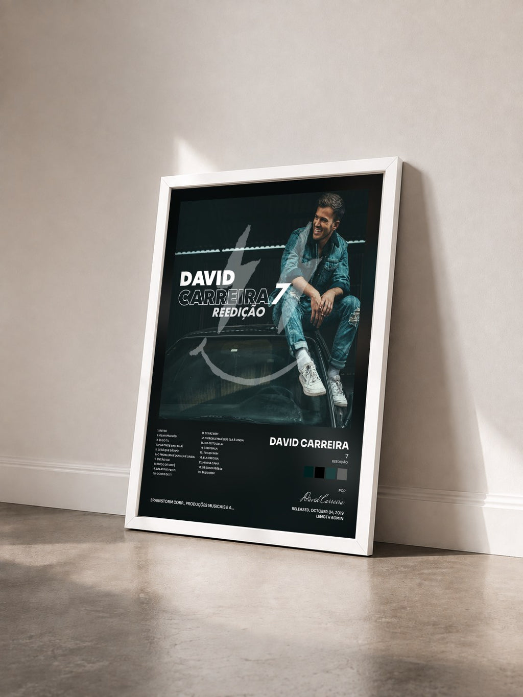 #blanc 7 (Reedição) by David Carreira as a framed art print seen at an angle, white frame