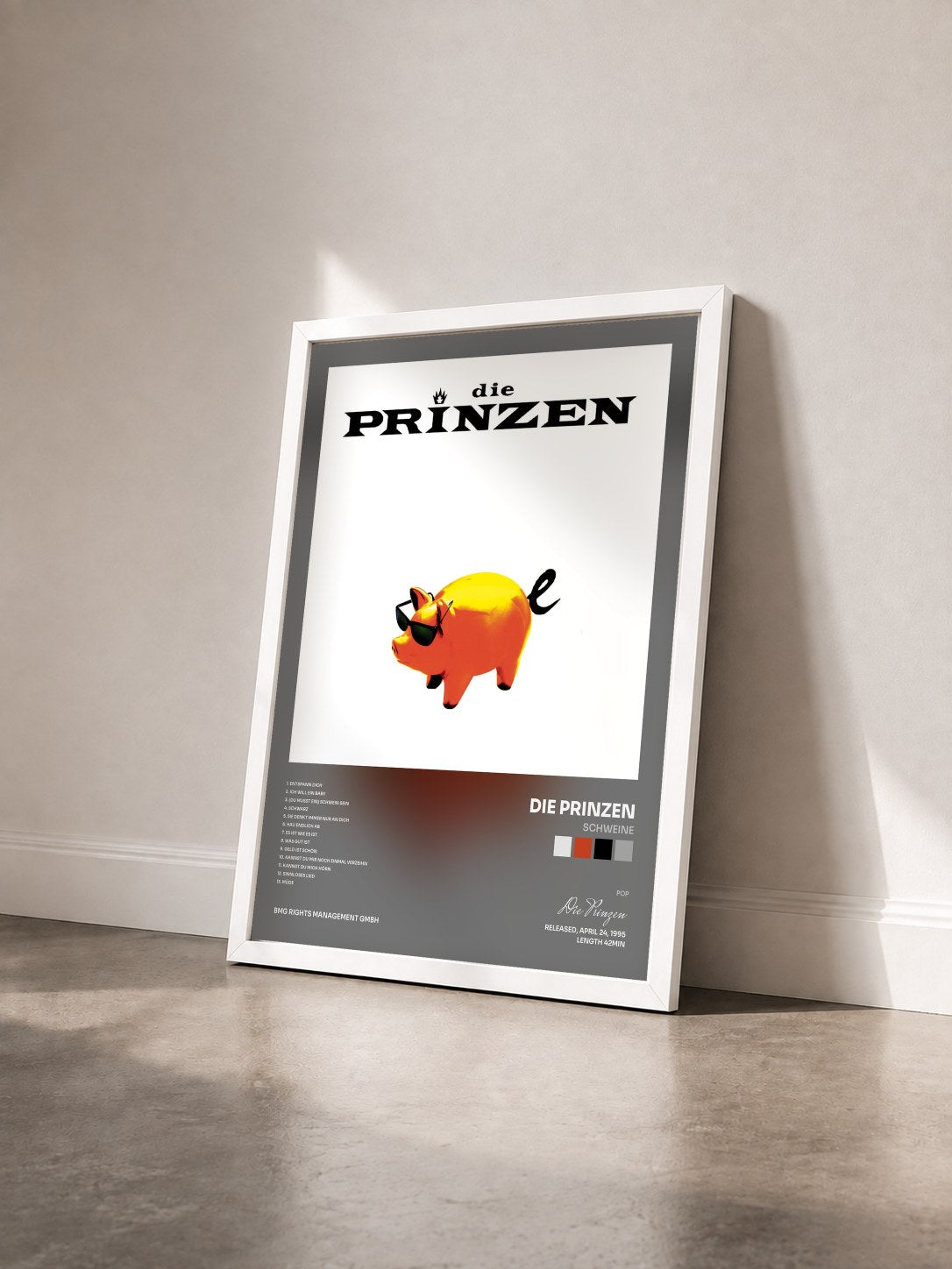 #blanc Tableau de l'album Schweine de Die Prinzen vu de trois quarts, cadre blanc