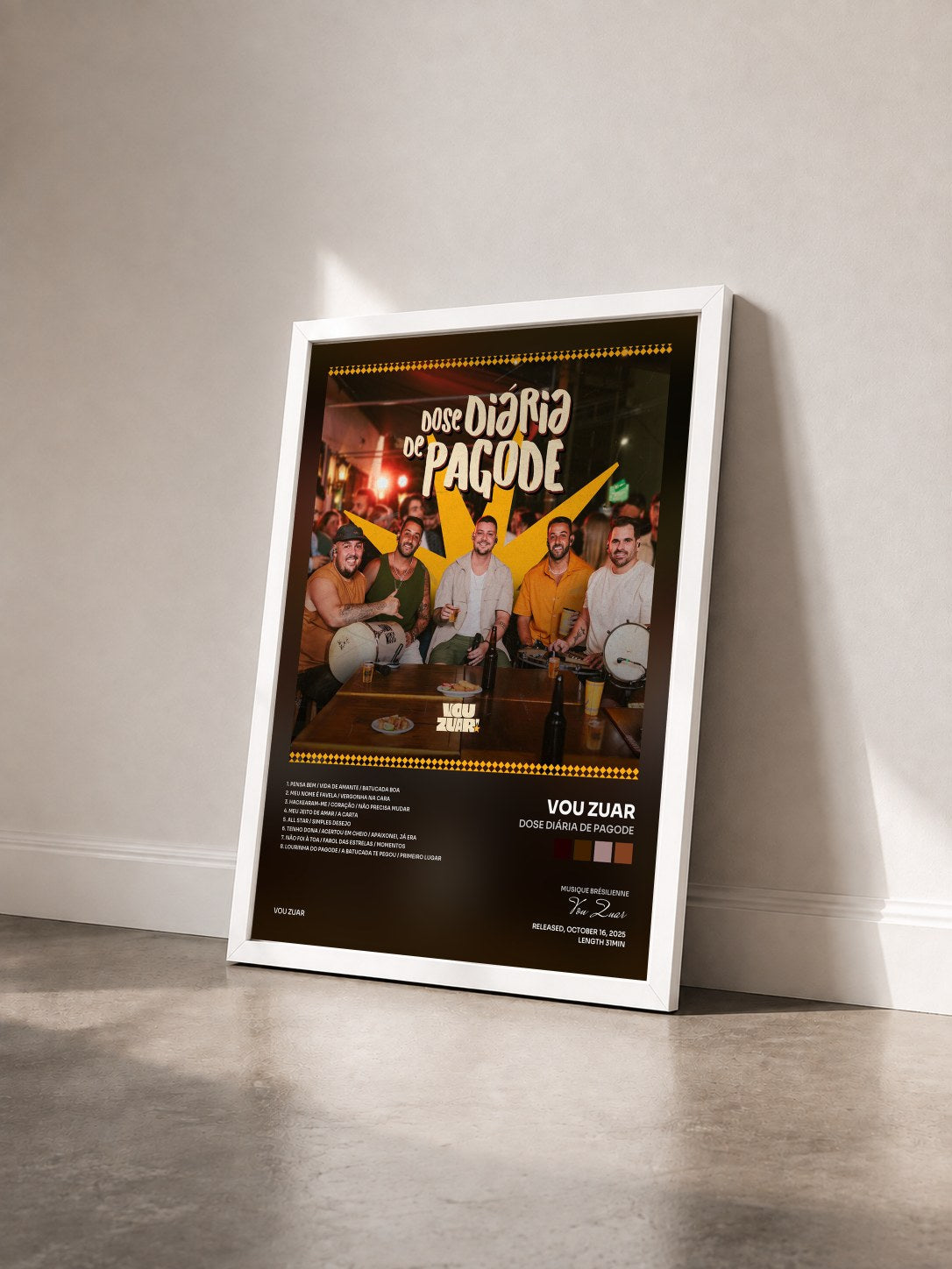 #blanc Tableau de l'album Dose Diária de Pagode de Vou Zuar vu de trois quarts, cadre blanc