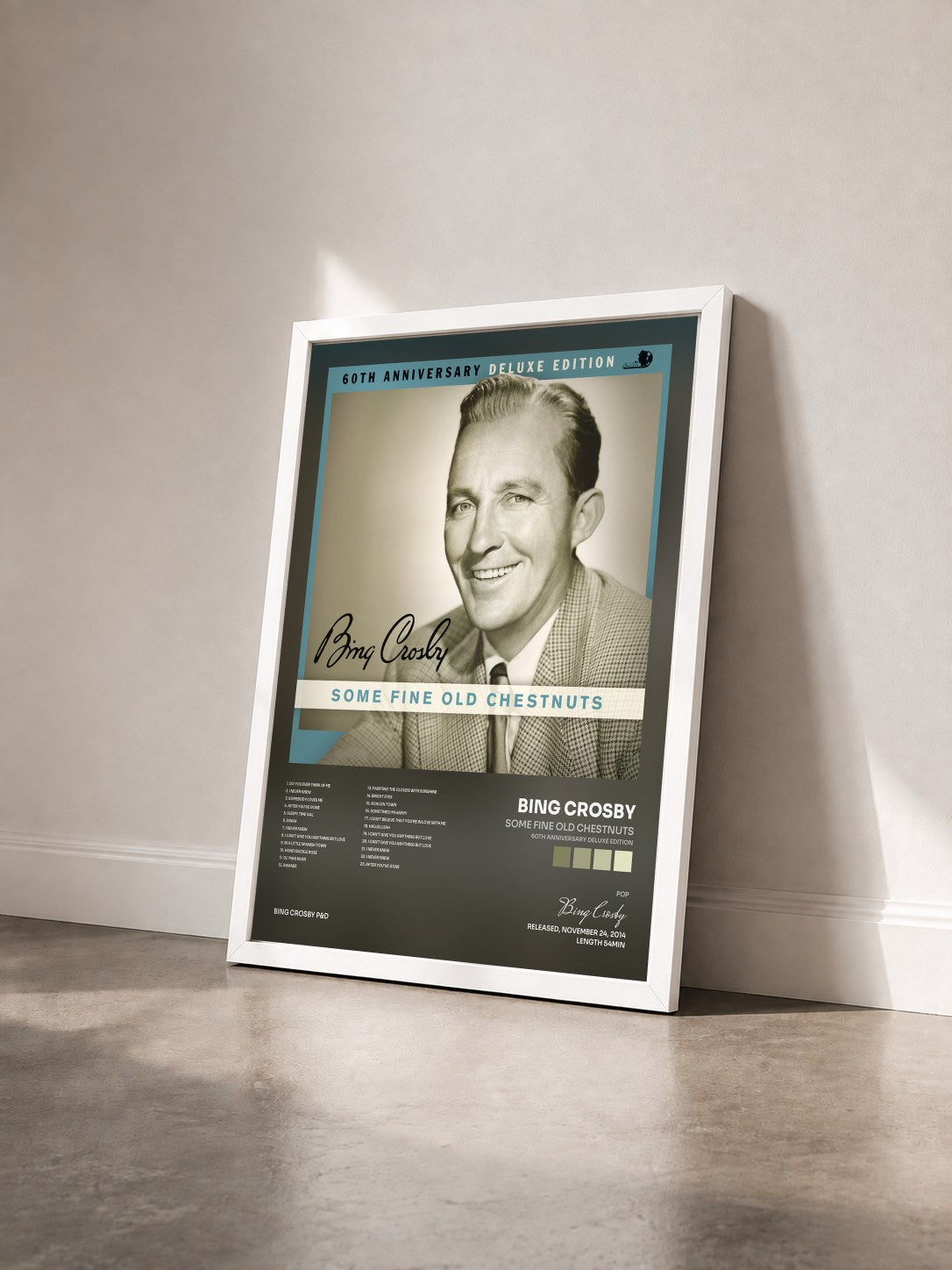 #blanc Tableau de l'album Some Fine Old Chestnuts (60th Anniversary Deluxe Edition) de Bing Crosby vu de trois quarts, cadre blanc
