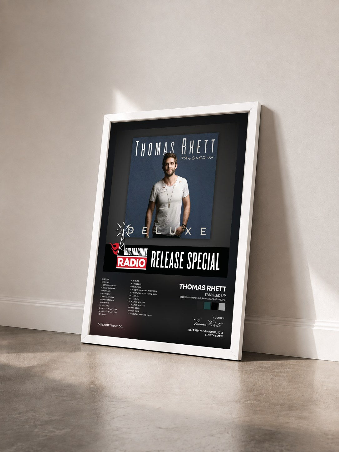 #blanc Tableau de l'album Tangled Up (Deluxe / Big Machine Radio Release Special) de Thomas Rhett vu de trois quarts, cadre blanc