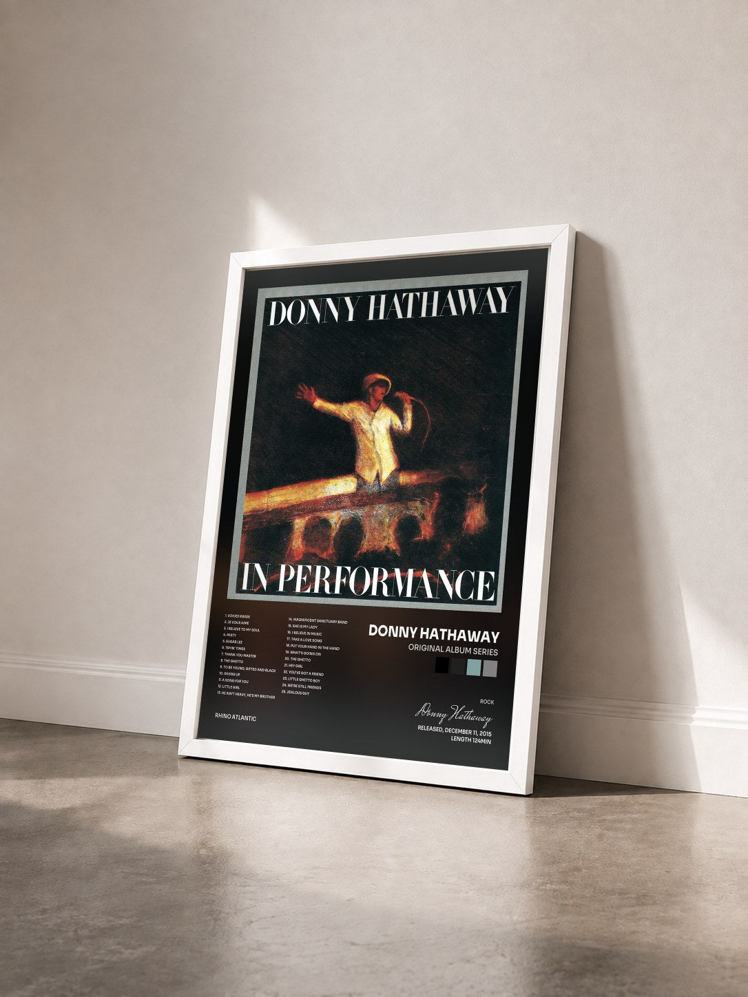 #blanc Tableau de l'album Original Album Series de Donny Hathaway vu de trois quarts, cadre blanc