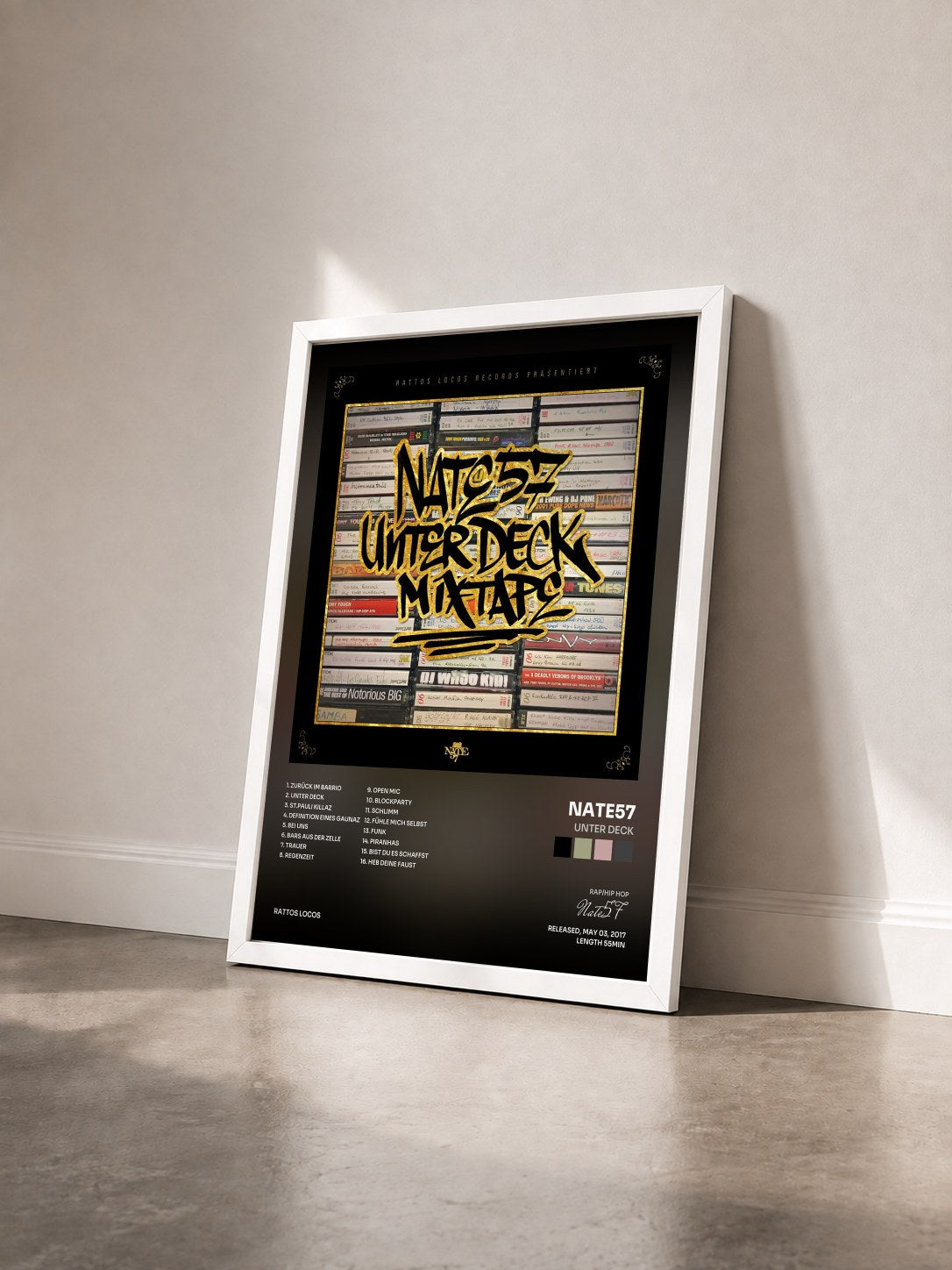 #blanc Tableau de l'album Unter Deck de Nate57 vu de trois quarts, cadre blanc